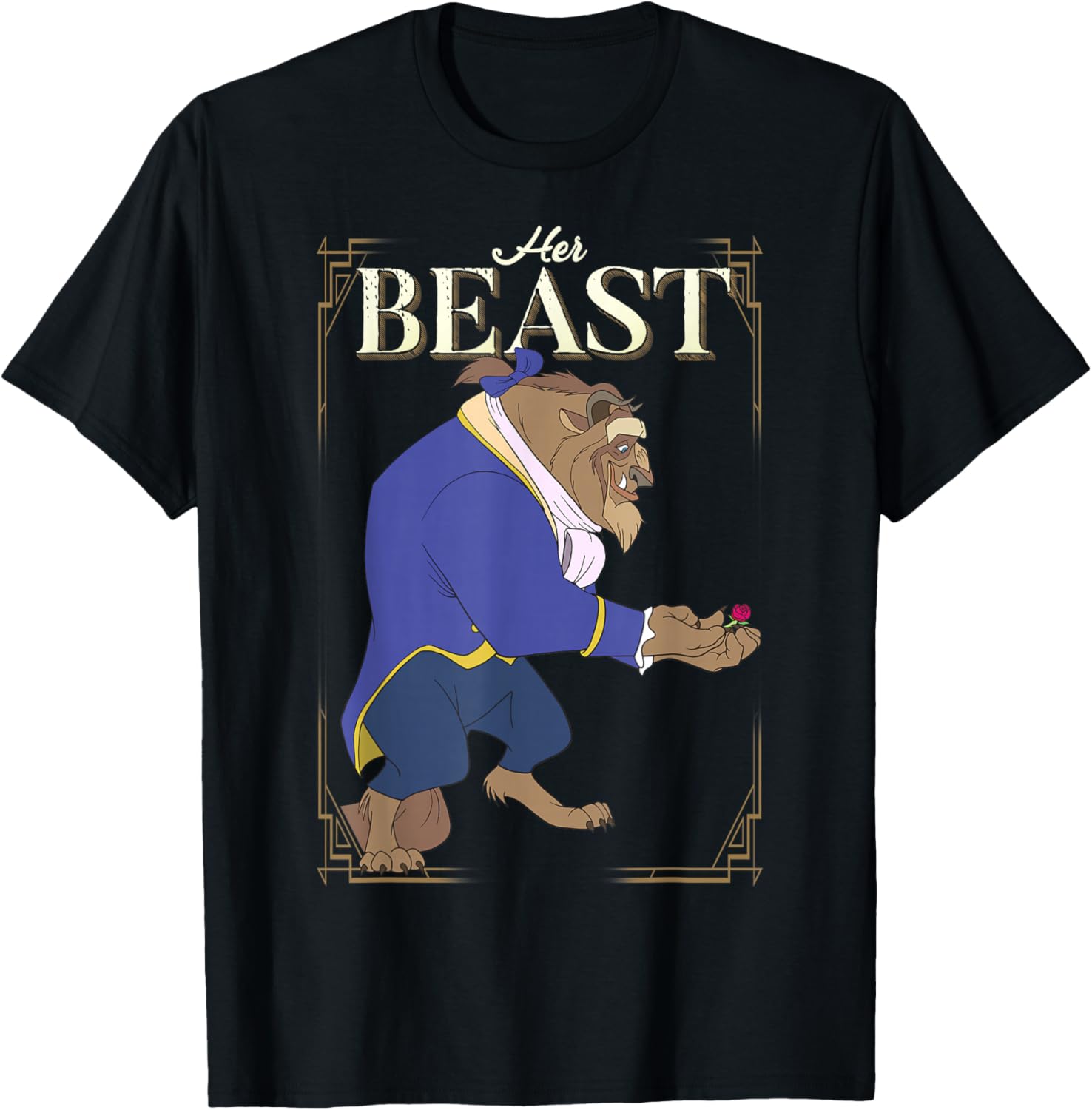 Disney Beauty and the Beast Her Beast Framed Portrait Graphic T-Shirt - 7
