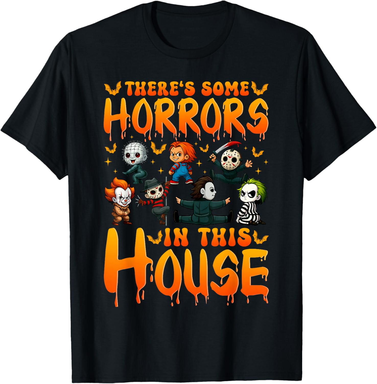 Funny Horror Characters T-Shirt for Spooky Style Lovers - 2