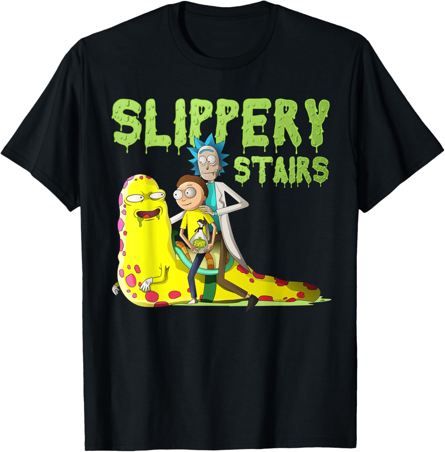 Rick and Morty Slippery Stairs T-Shirt Fun Graphic Tee for Fans - 1