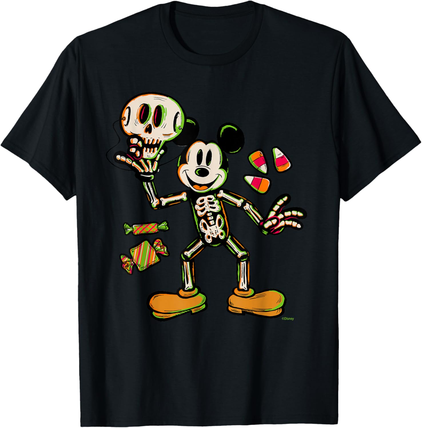 Mickey Mouse Halloween Trick or Treat Skeleton Costume T-Shirt for Kids - 9