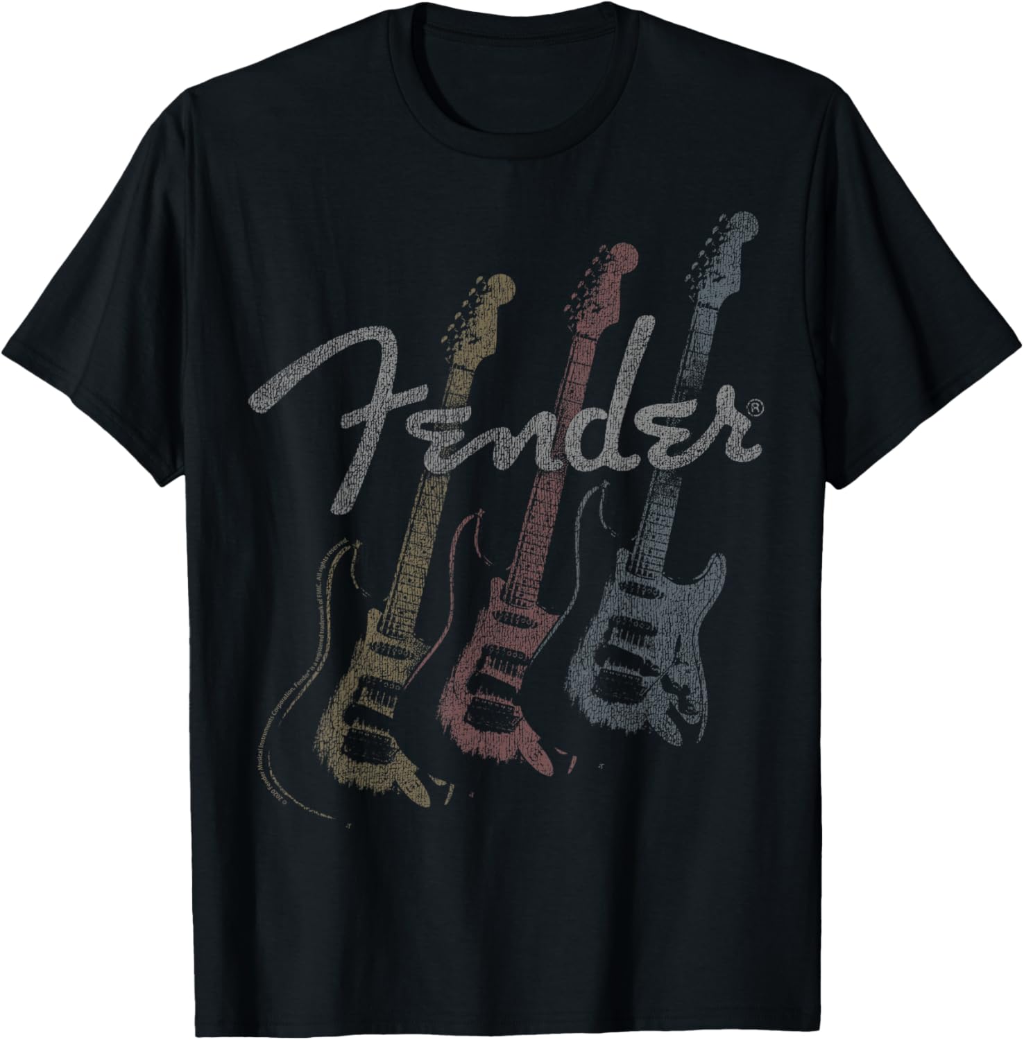 Fender Stacked Logo T-Shirt for Guitar Lovers - Stylish Faded Design - 2