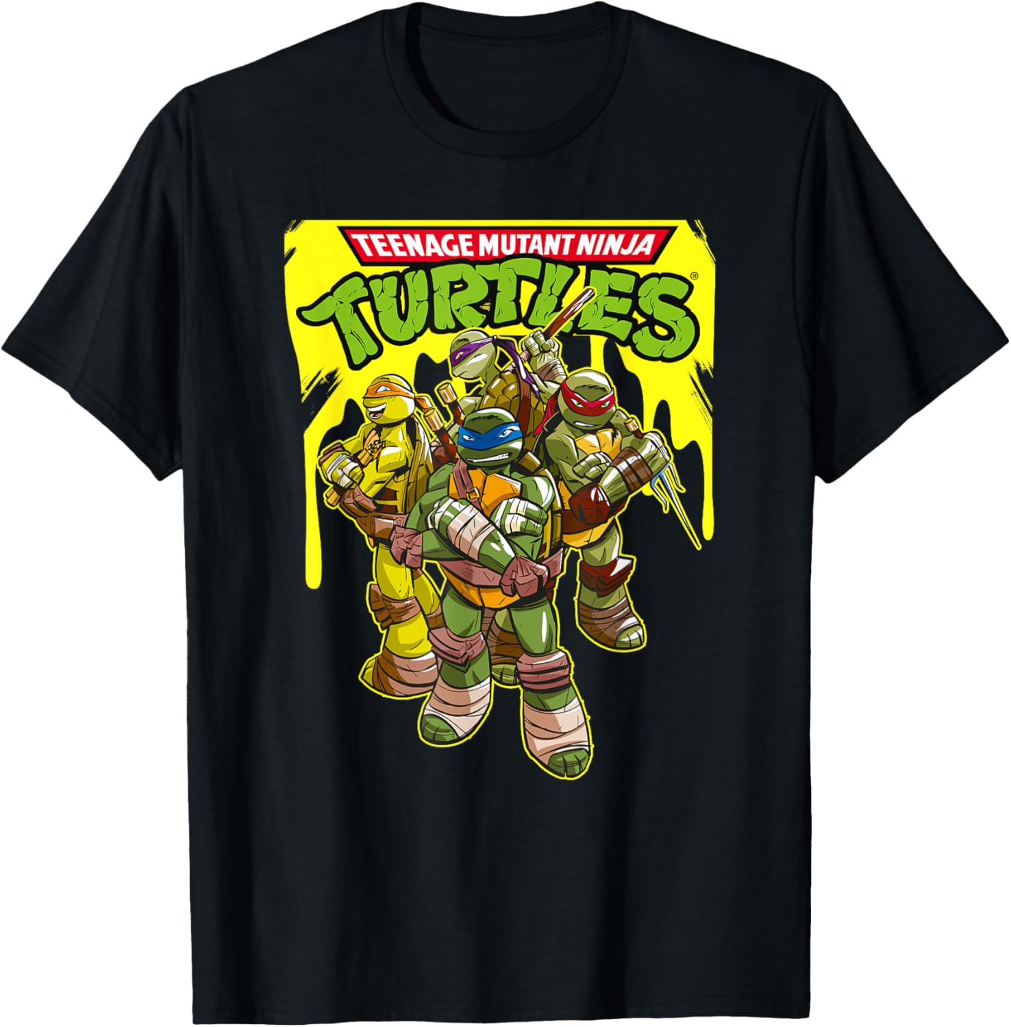 Mademark TMNT Yellow Splatter Paint T-Shirt for Fun Teenage Mutant Ninja Turtles Fans - 8