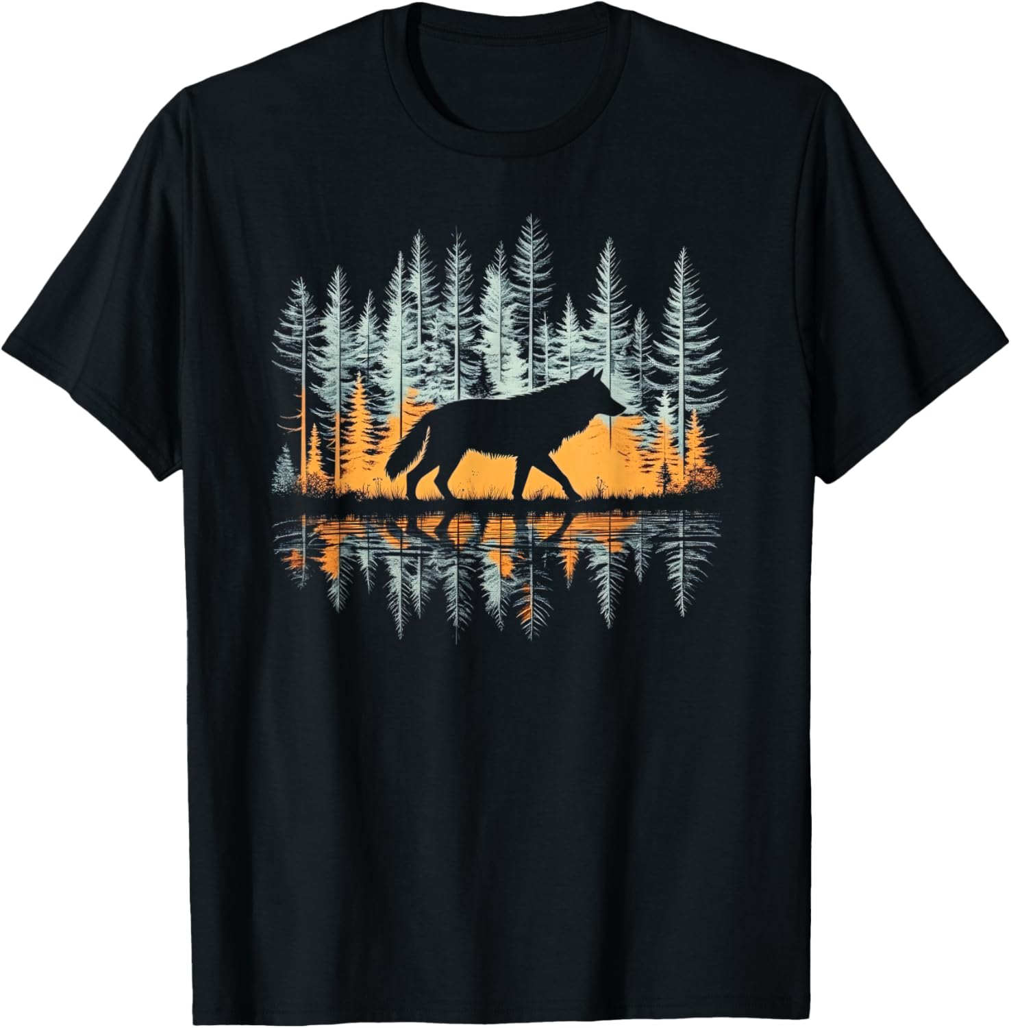 Cool Graphic Wolf T-Shirt for All Ages - Black Short Sleeve Tee - 2