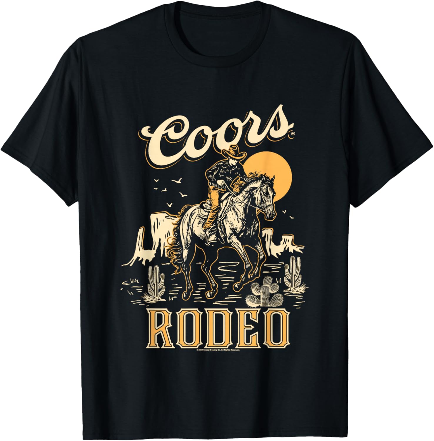 Coors Brewing Company Rodeo Vintage Big Chest Poster T-Shirt for Fans - 5