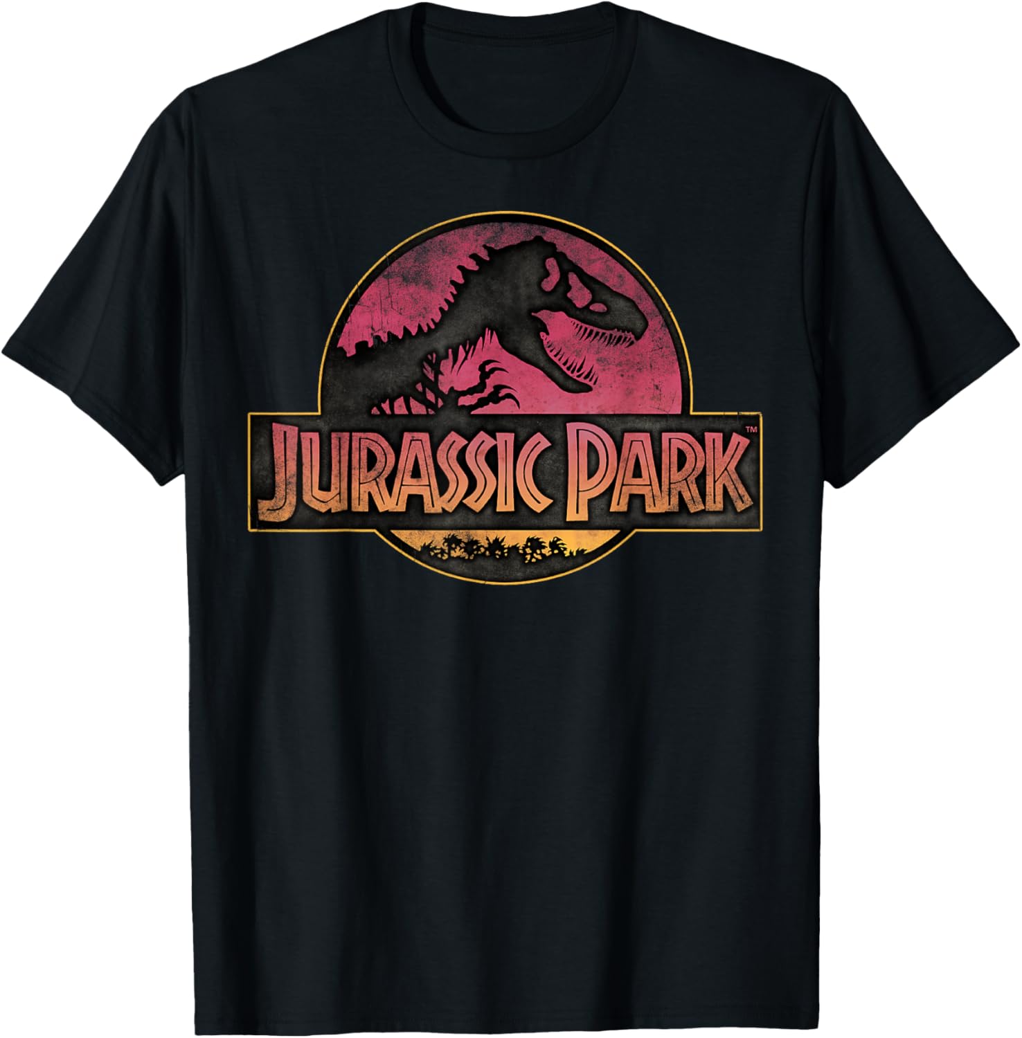 Jurassic Park Sunset Gradient T-Shirt for Dino Lovers and Fans - 4