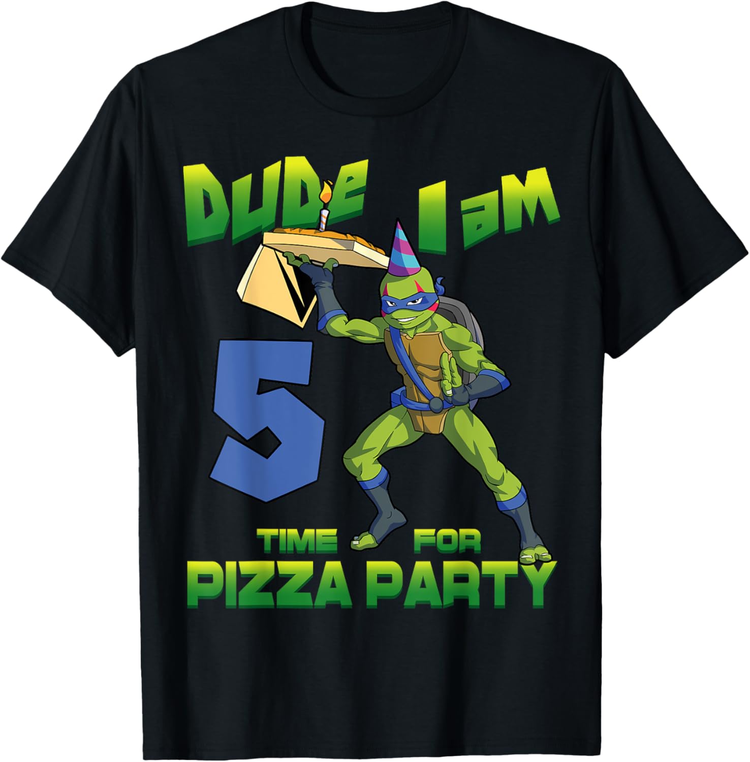 Mademark Teenage Mutant Ninja Turtles Leo Pizza Birthday T-Shirt for Kids - 11