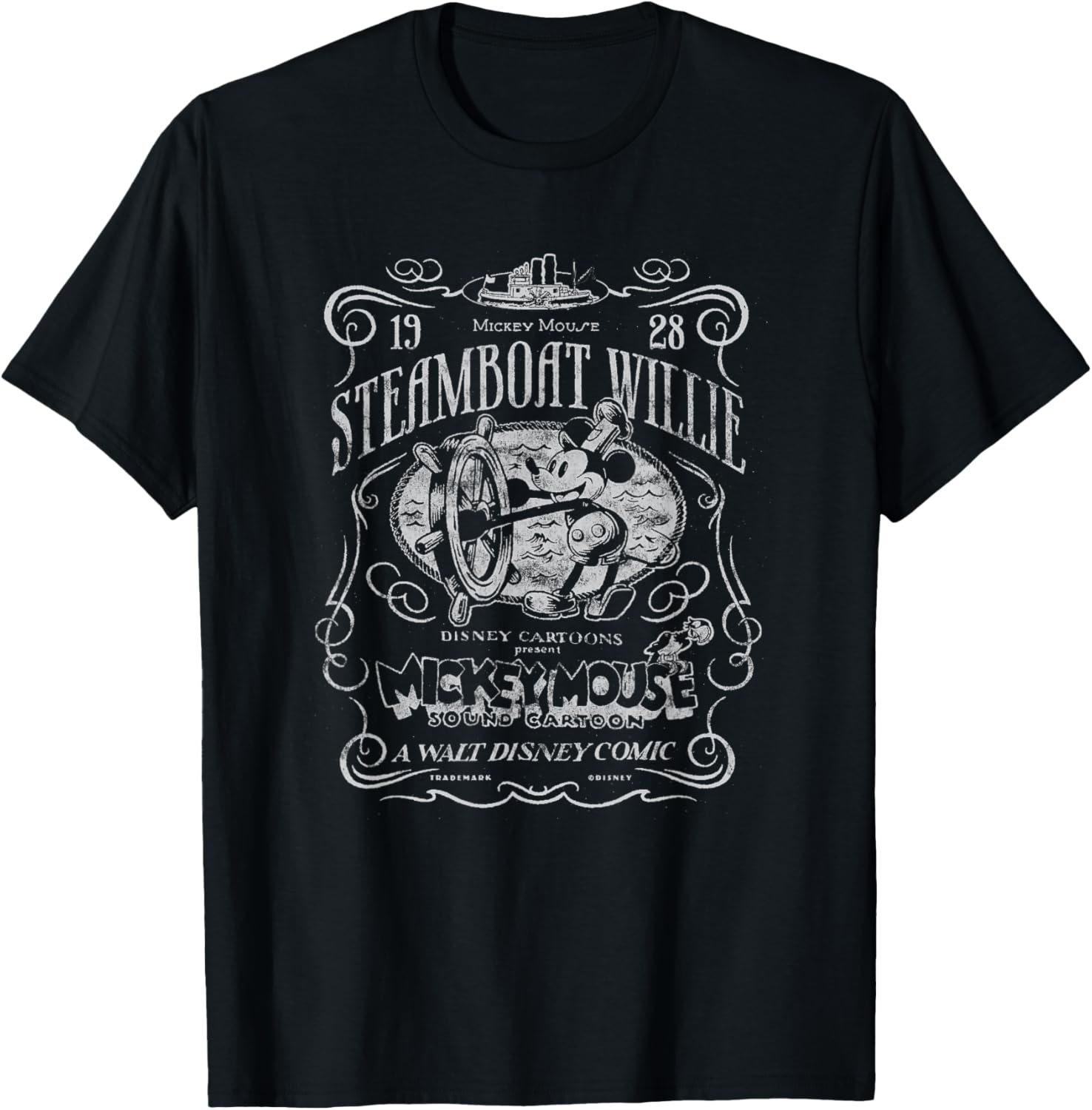 Disney 100 Mickey Mouse Steamboat Willie Tribute T-Shirt for Fans - 14