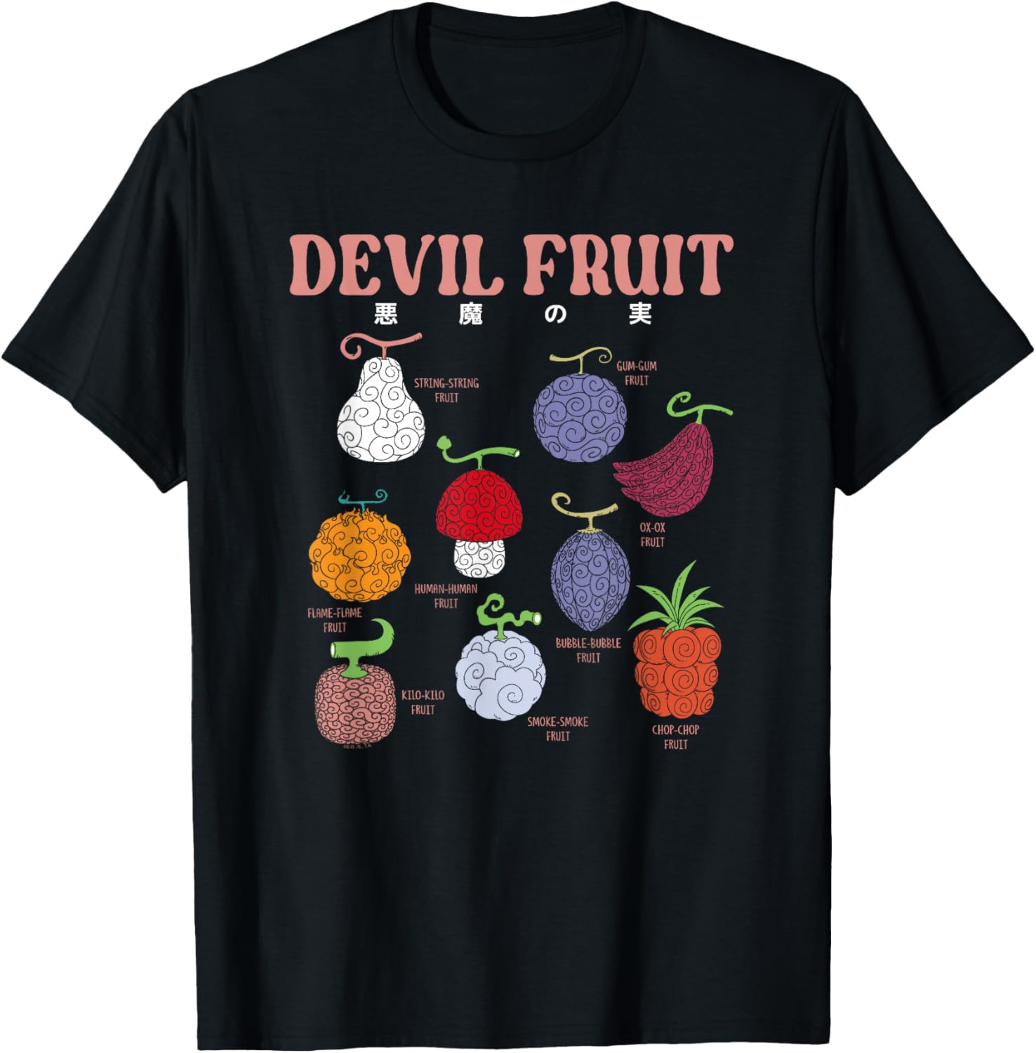 One Piece Anime Devil Fruit Illustration T-Shirt for Fans and Collectors - 2