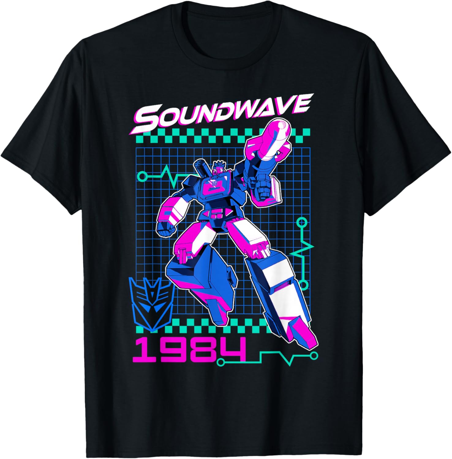 Transformers Soundwave 1984 Retro Unisex T-Shirt Black Small - 2