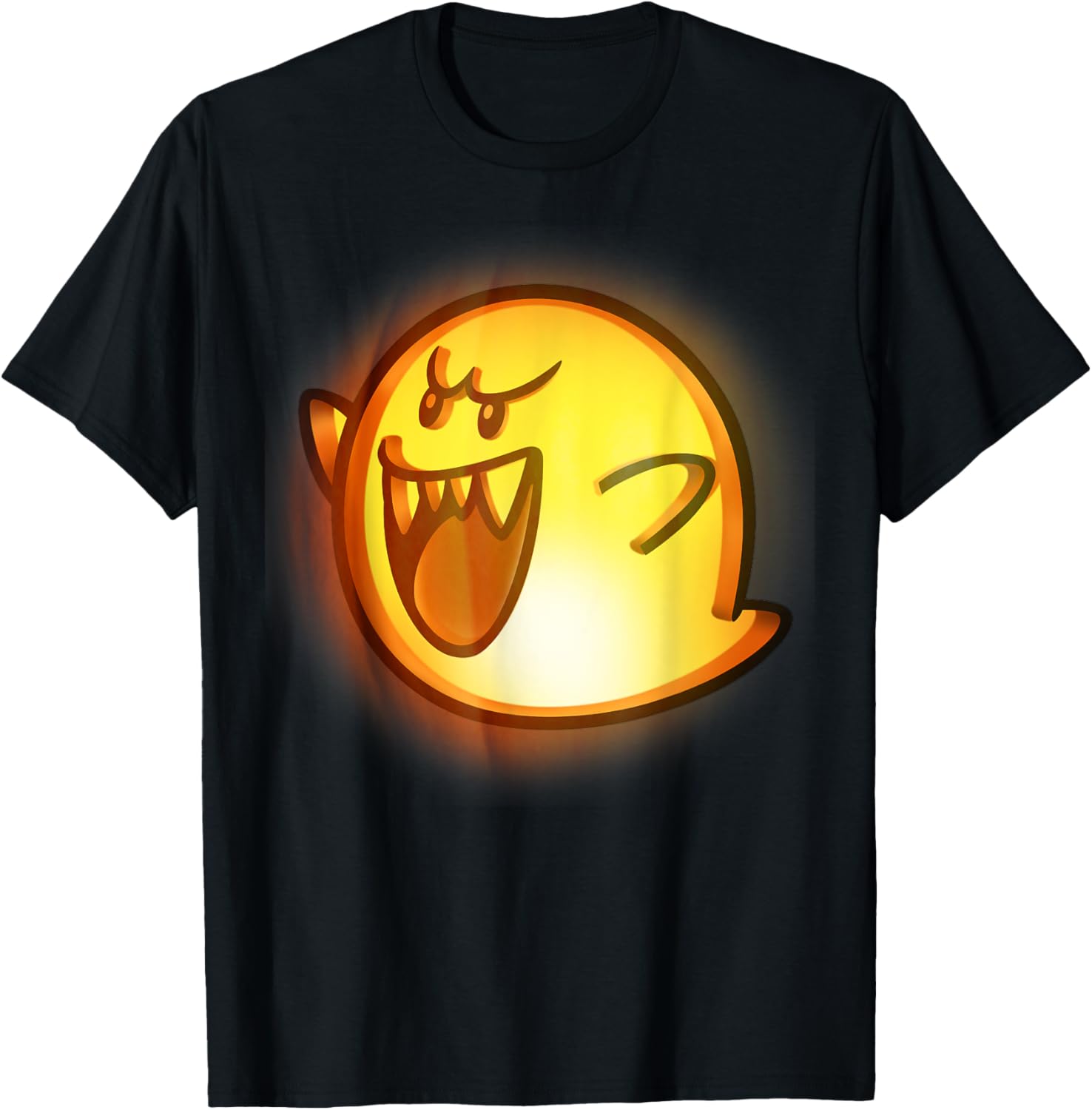Super Mario Boo Halloween Pumpkin Graphic T-Shirt for Fun Spooky Style - 1