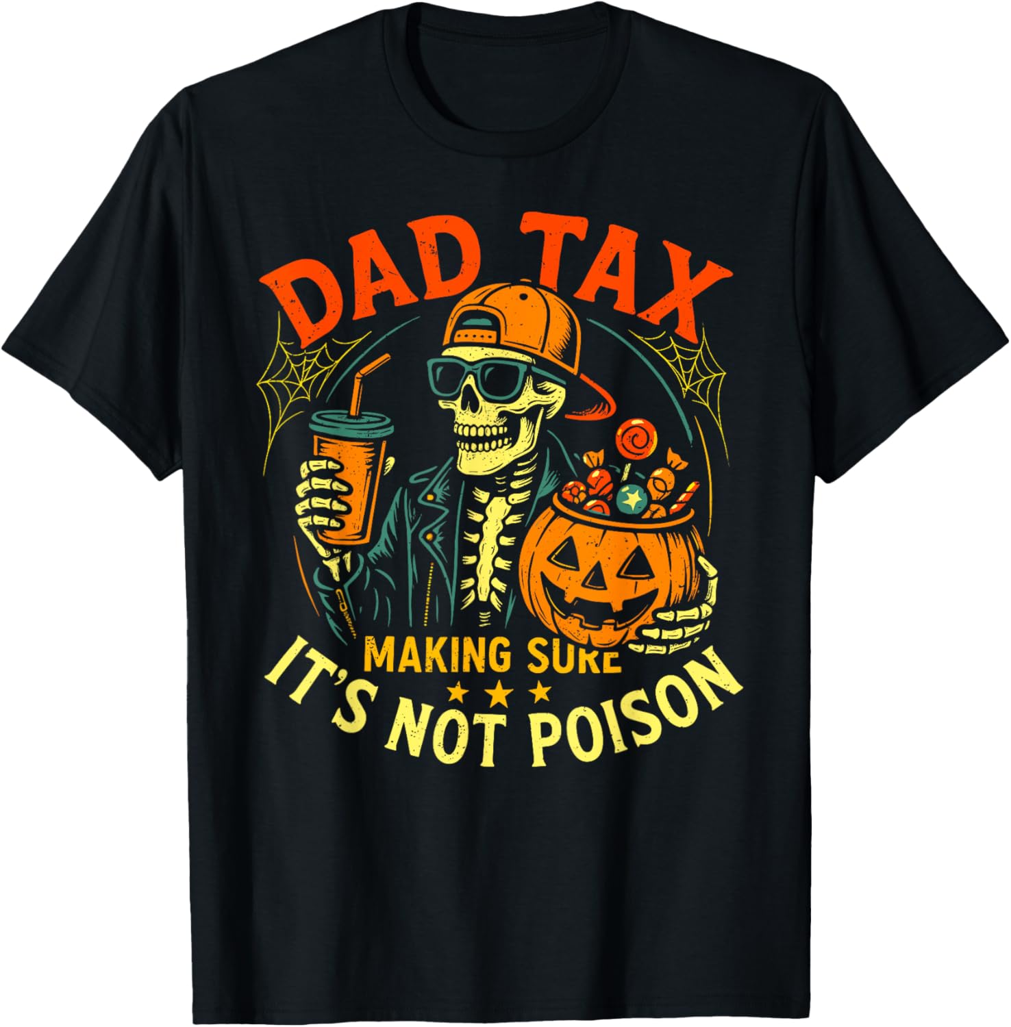 Skeleton Papa Halloween Dad Tax T-Shirt for Fun Spooky Style - 1