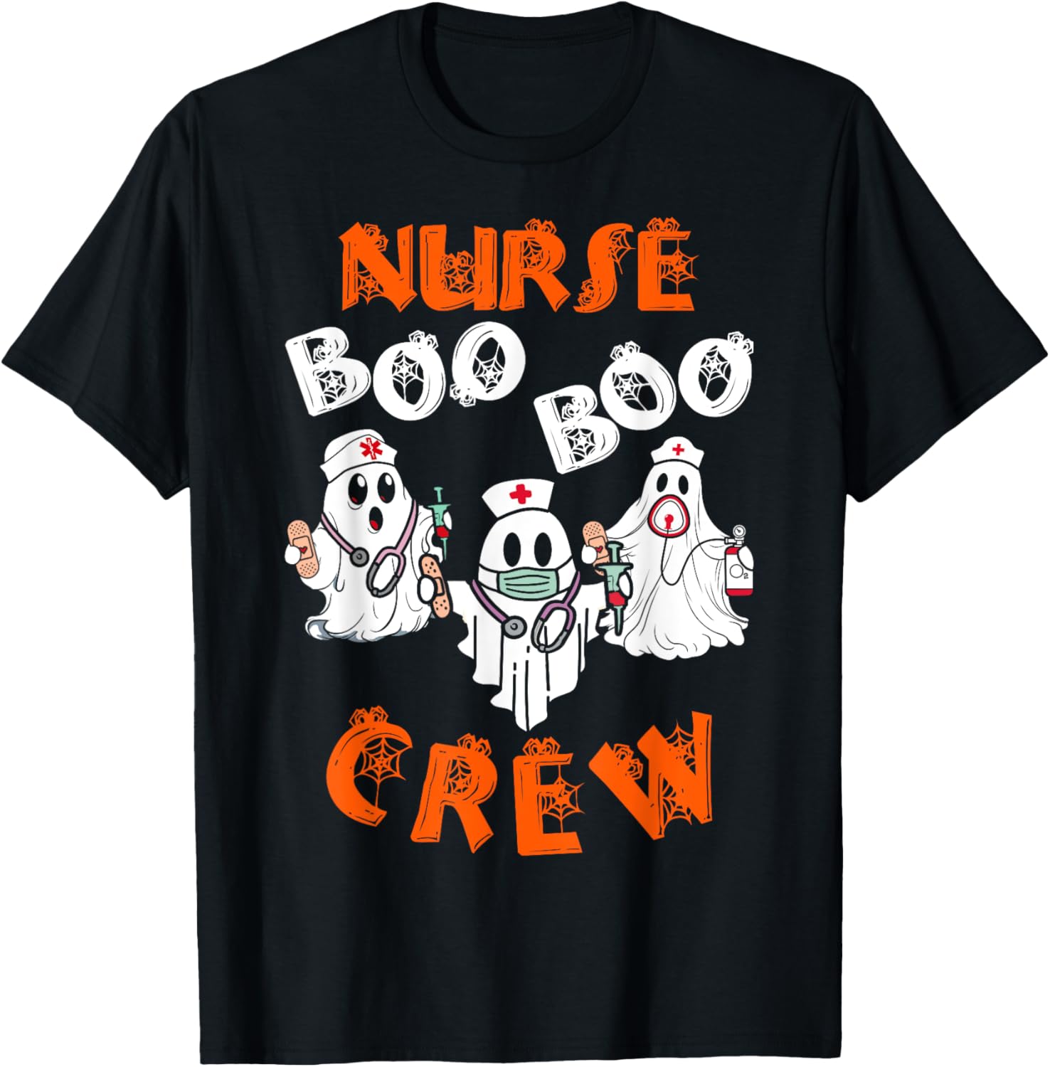 Funny Boo Nurse Scrub Ghost Halloween Costume T-Shirt for Women - 5