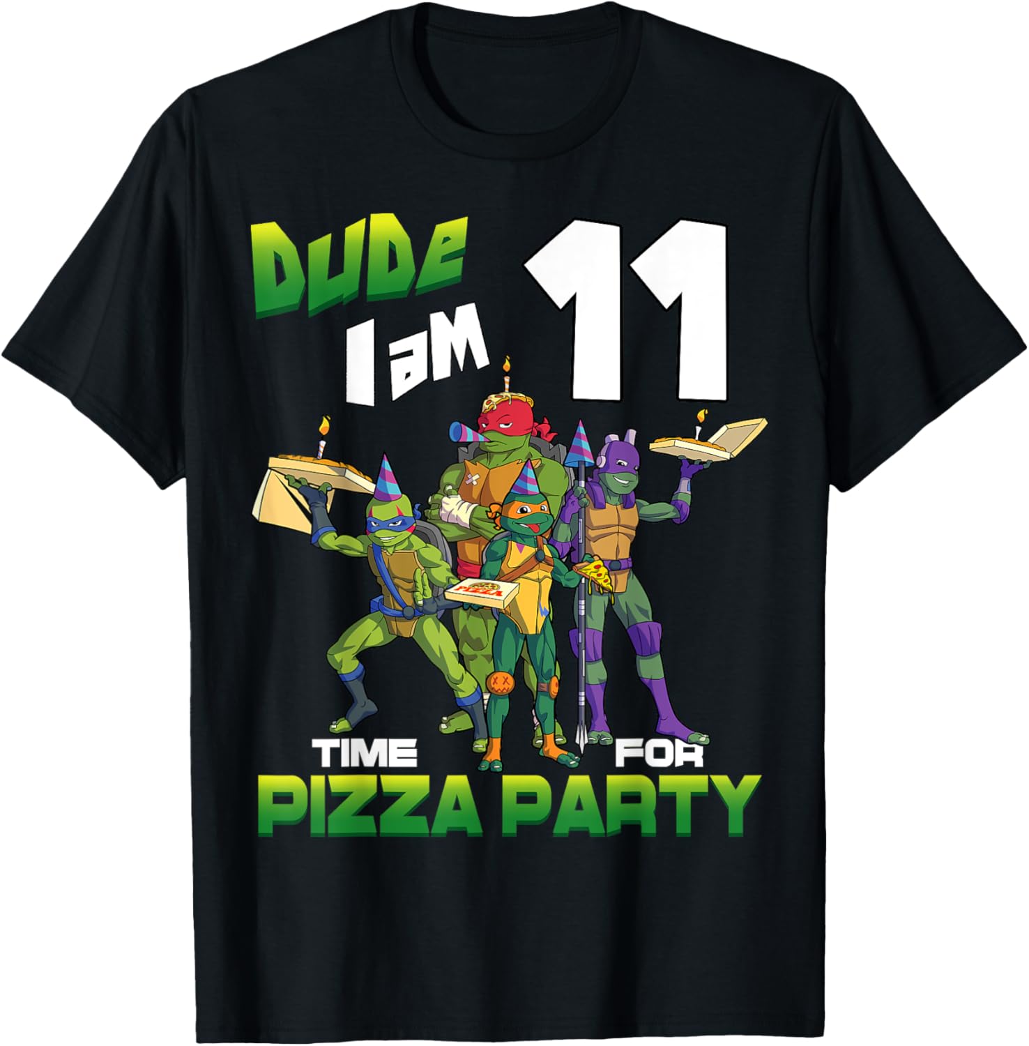 Mademark Teenage Mutant Ninja Turtles Pizza Birthday T-Shirt for Ages 11 - 11