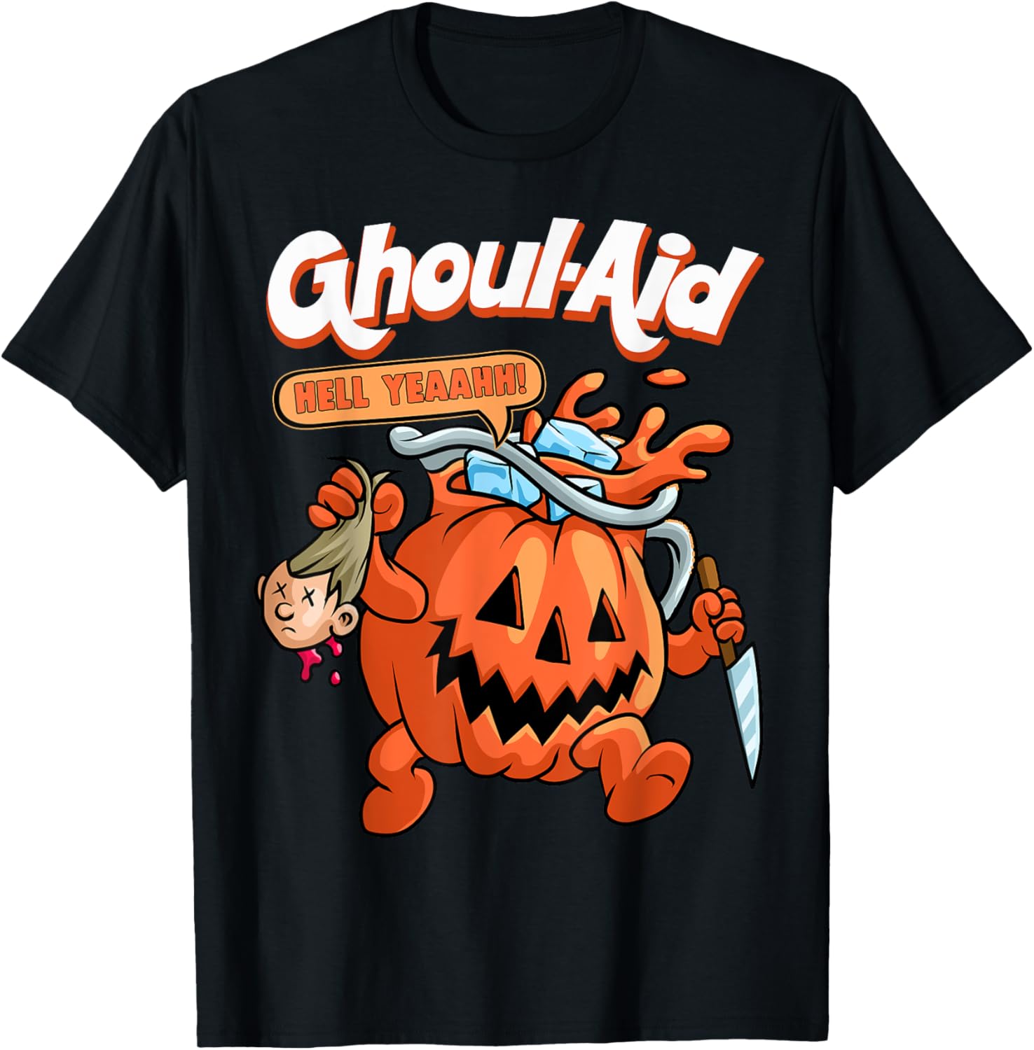 Cool Ghoul Aid Funny Pumpkin Halloween T-Shirt for Spooky Fun - 1