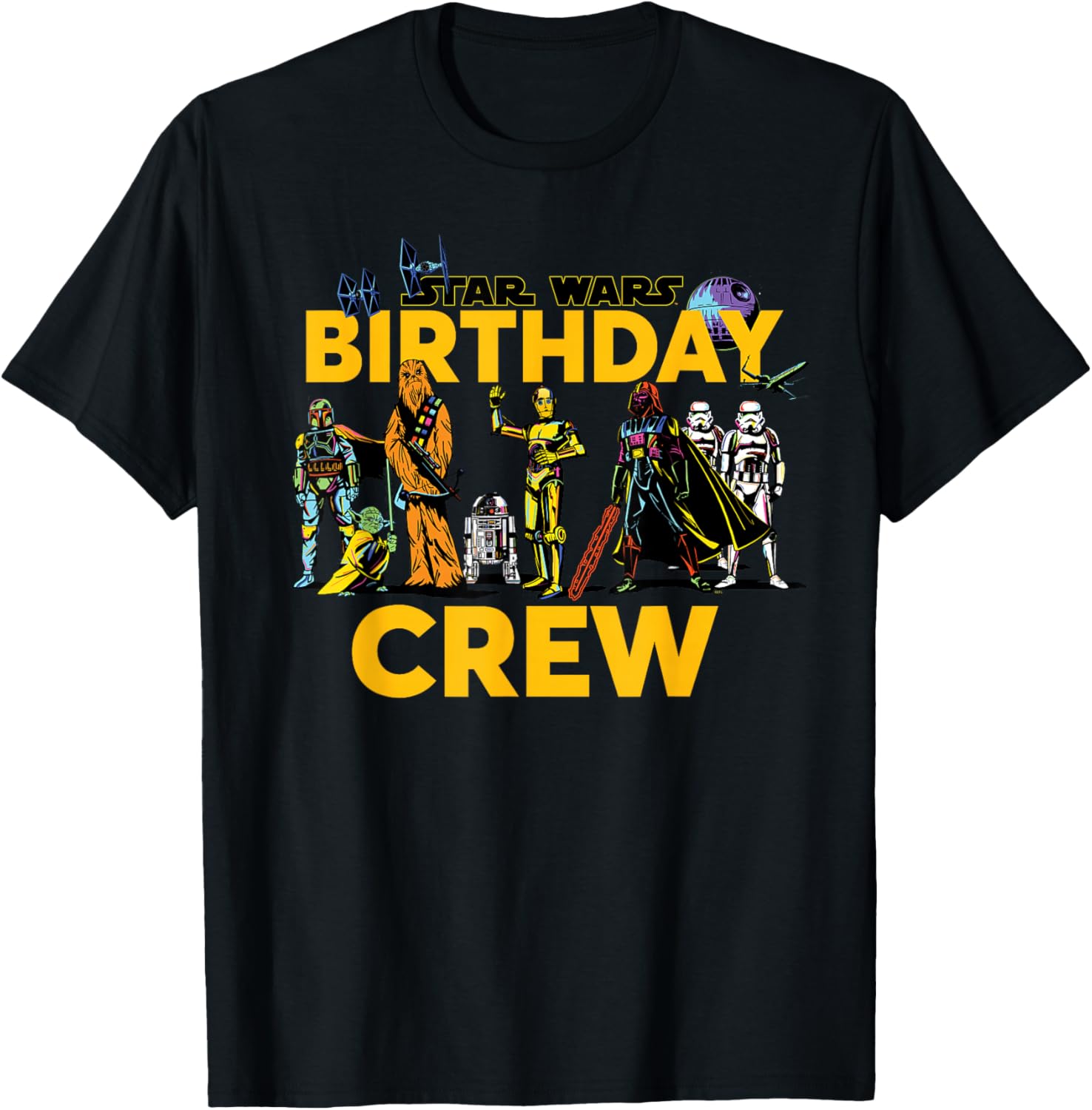 Star Wars Birthday Crew Matching T-Shirt for Classic Characters Fans - 3