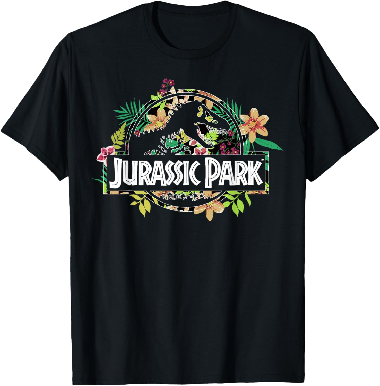 Jurassic Park Tropical Floral Fossil Logo Graphic T-Shirt for Men and Women - 8