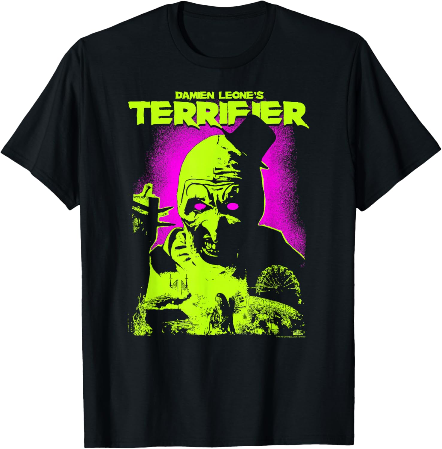 Terrifier Glowing Eyes Neon Horror T-Shirt Art Poster for Fans - 1