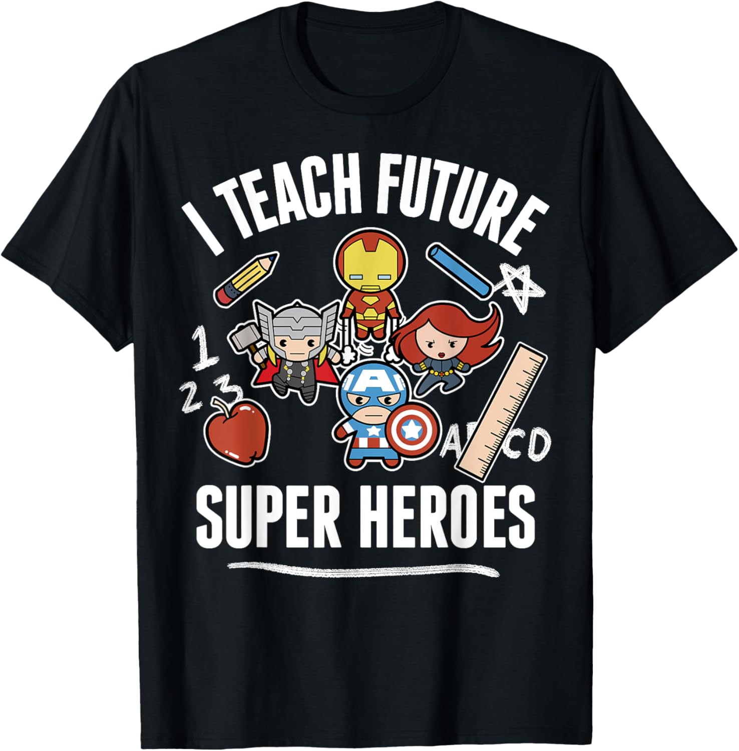 Marvel Avengers Classic I Teach Super Heroes Graphic T-Shirt for Fans - 11