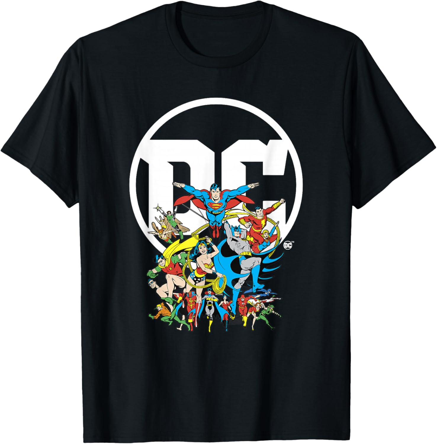 DC Comics Character Group Logo Poster T-Shirt for Fans and Collectors - 1