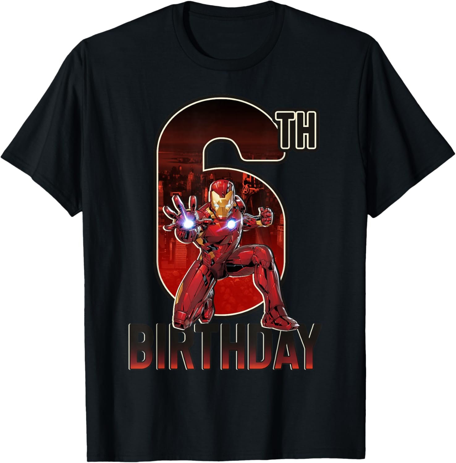 Marvel Iron Man 6th Birthday Graphic T-Shirt for Kids Action Pose - 5