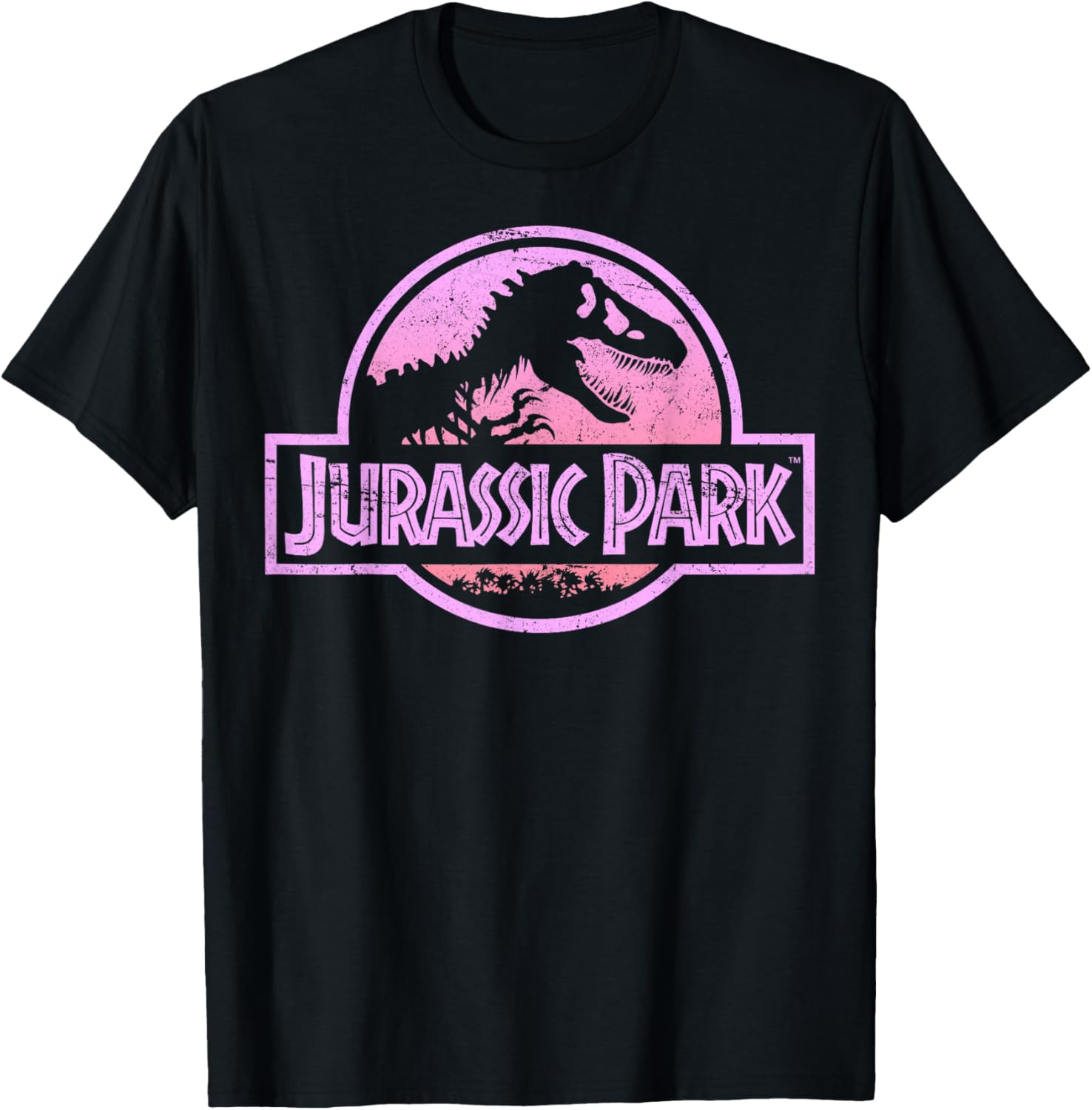 Jurassic Park Neon Pink Logo Graphic T-Shirt for Retro Style Fans - 4