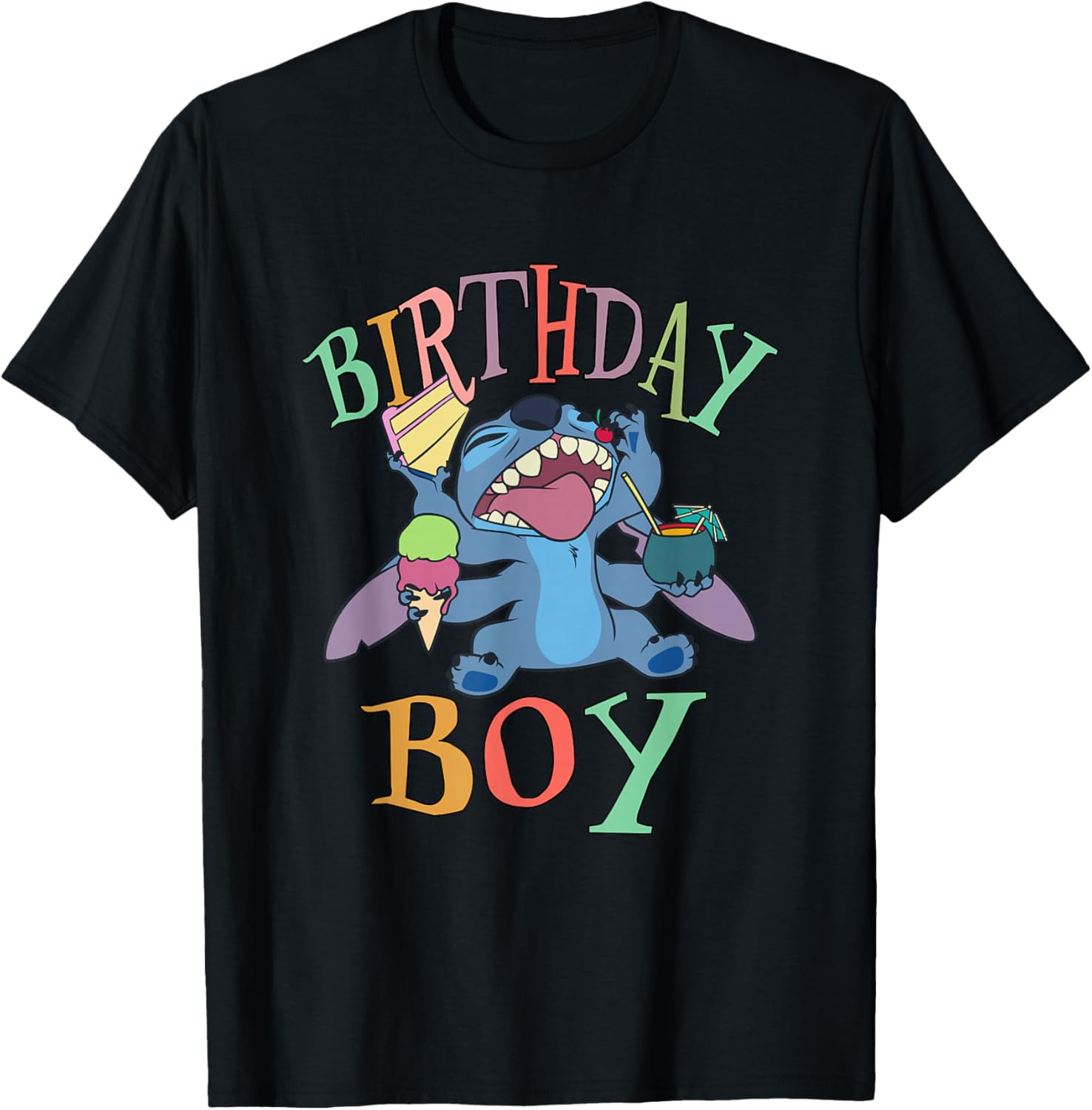 Disney Lilo and Stitch Birthday Boy T-Shirt with Fun Stitch Design - 1