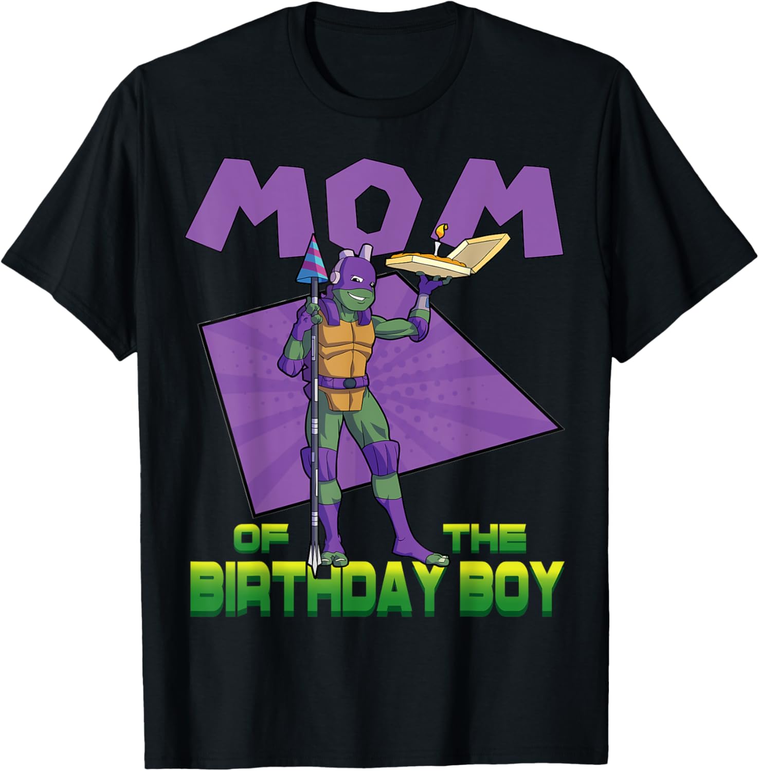 Donnie Mommy of the Birthday Boy Pizza Party T-Shirt for TMNT Fans - 9