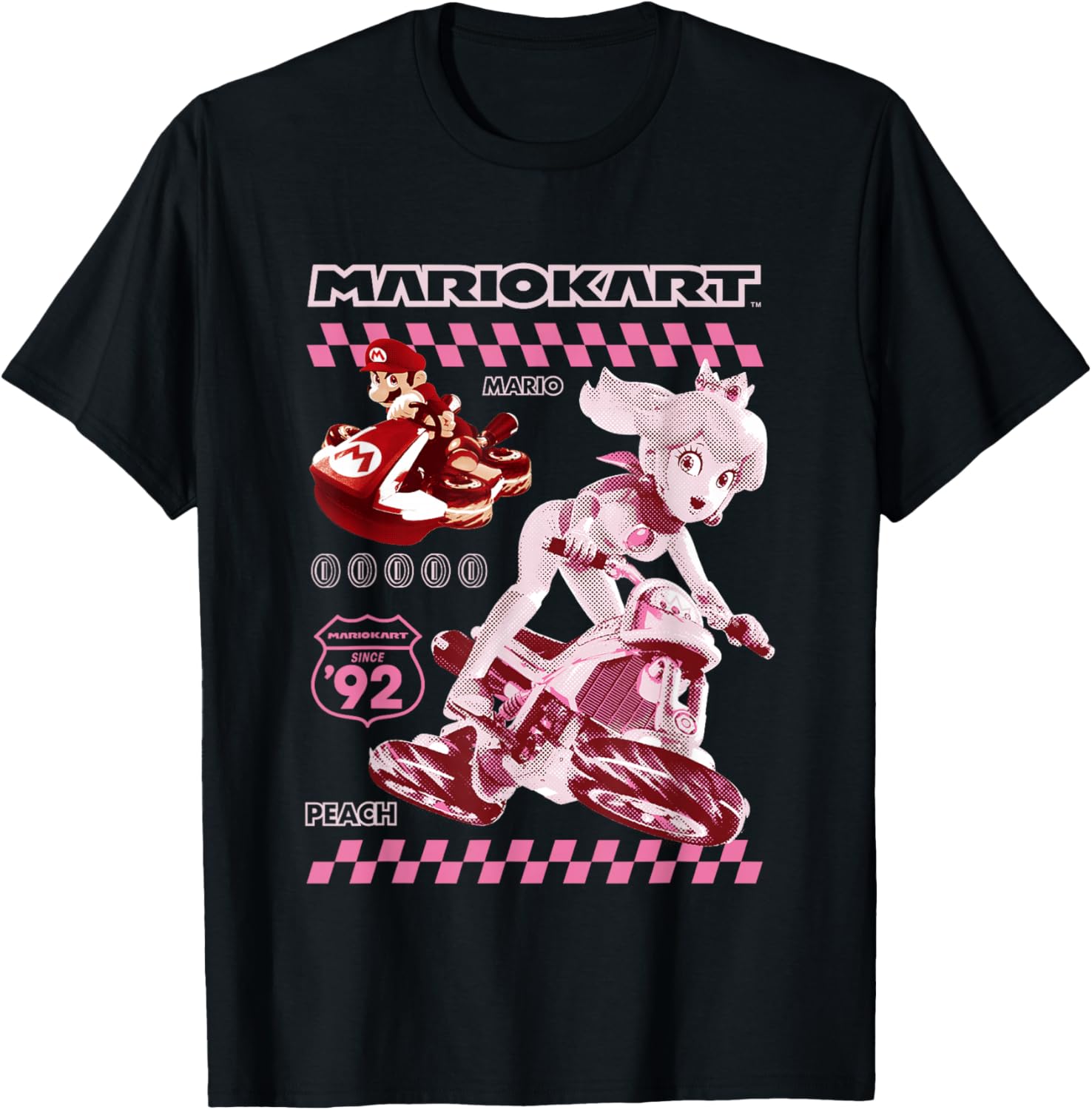 Mario Kart 8 Princess Peach and Mario Racing Poster T-Shirt for Fans - 5