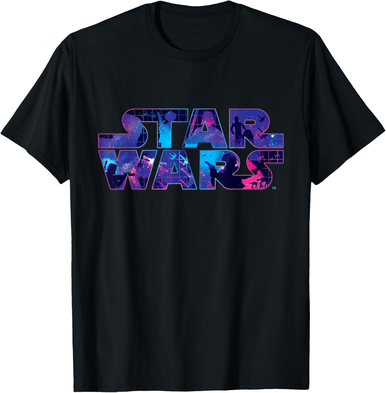 Retro 90s Star Wars Logo Galaxy T-Shirt for Fans of Classic Sci-Fi - 16