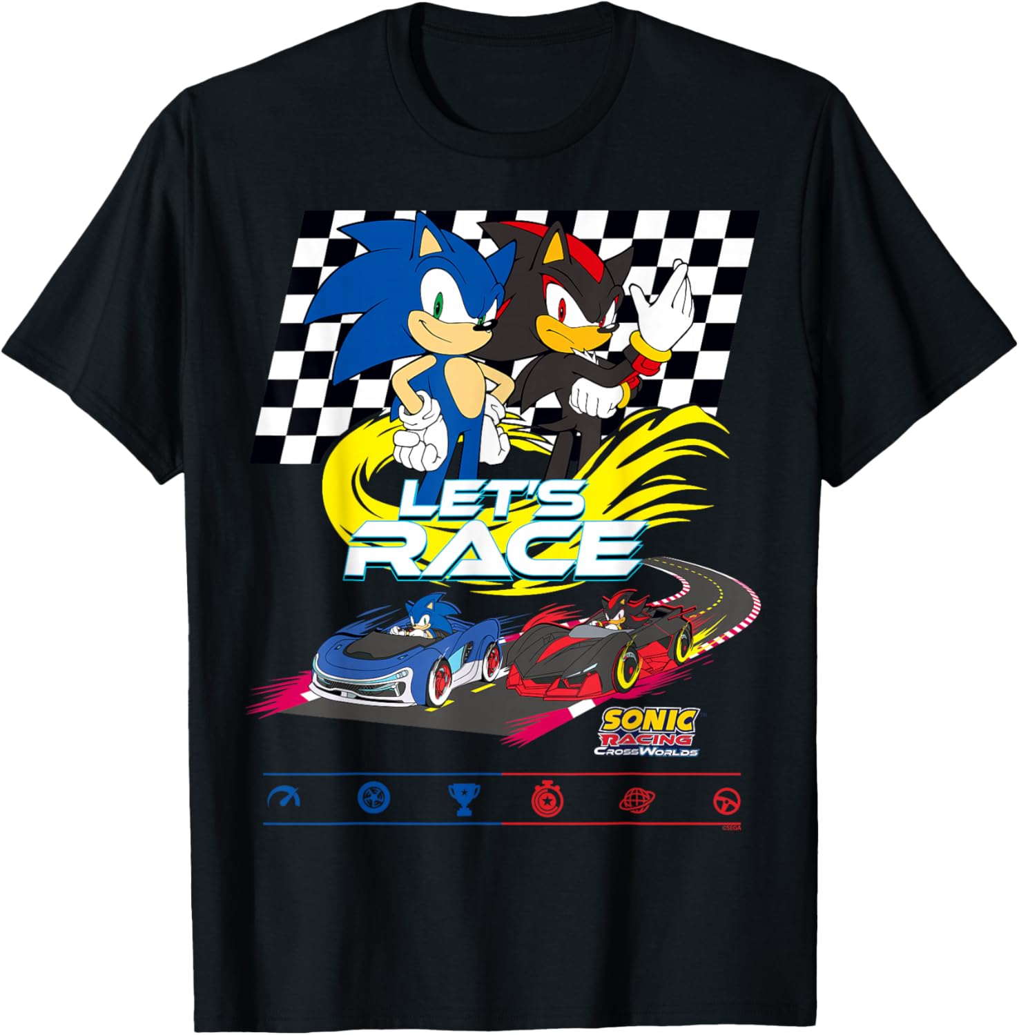 Sonic Racing CrossWorlds T-Shirt Sonic vs Shadow Race Day Apparel - 12