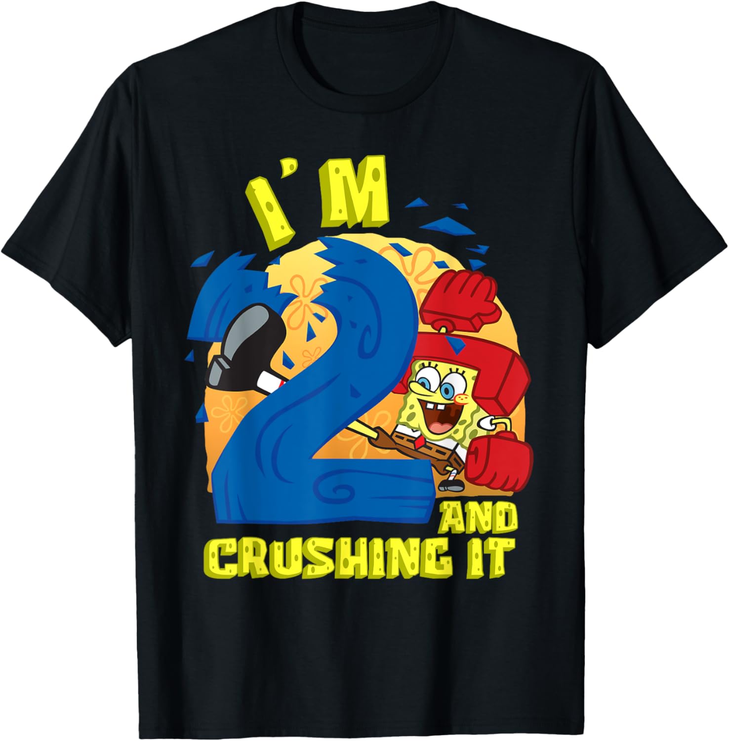 SpongeBob SquarePants 2nd Birthday Gift Crushing It T-Shirt for Kids - 5