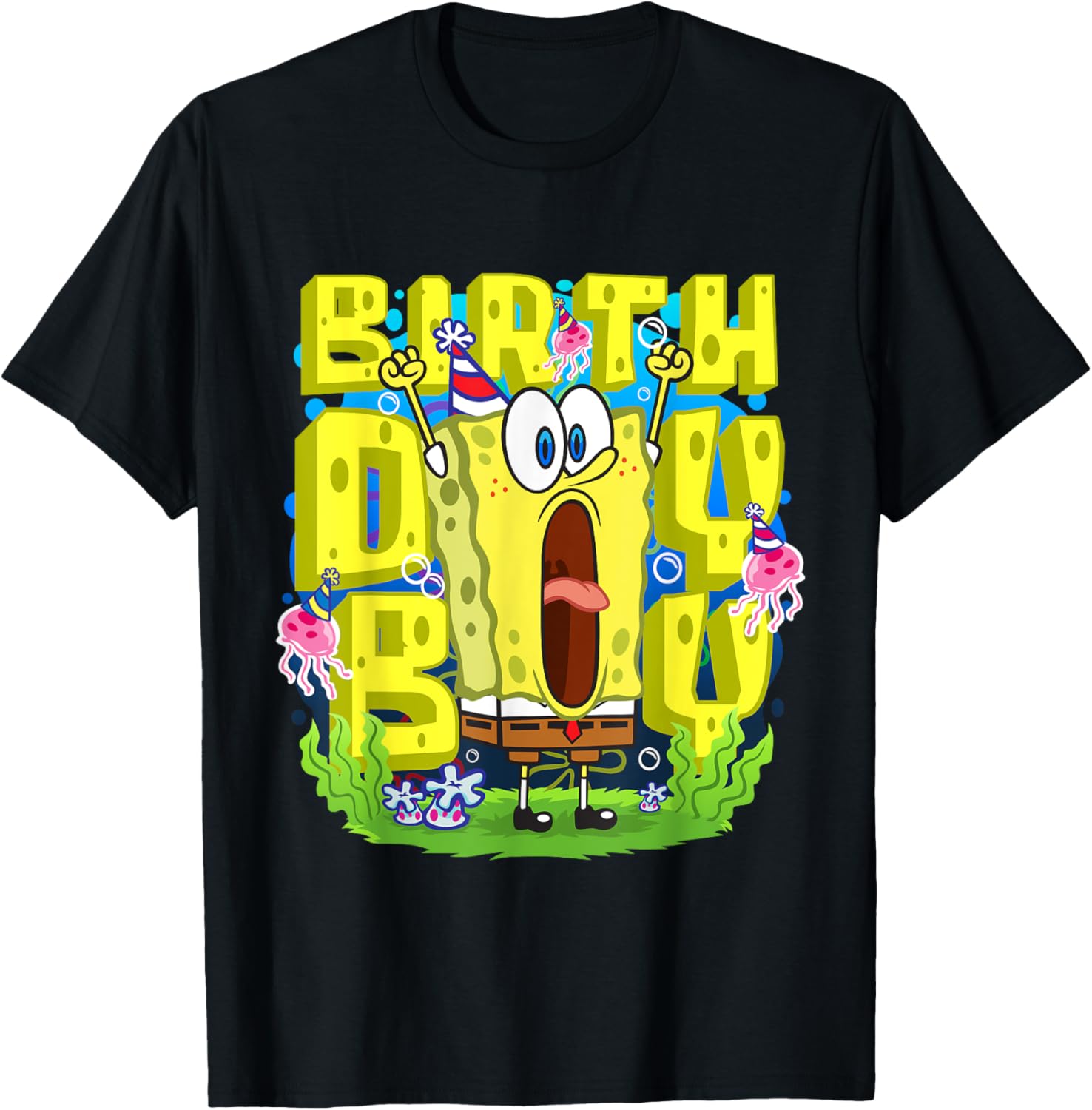 Mademark SpongeBob SquarePants Birthday Boy Funny T-Shirt for Kids - 11