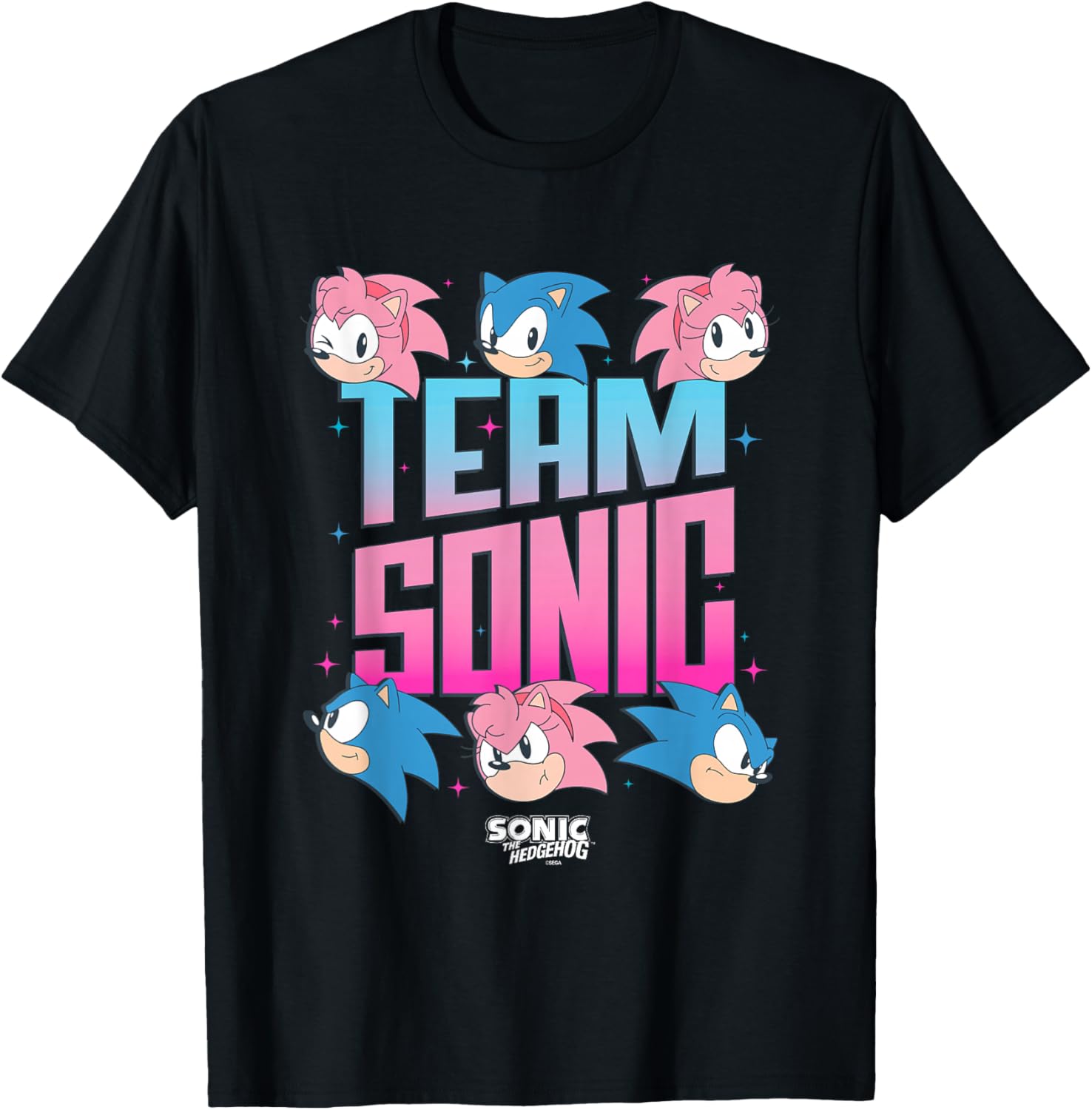 Sonic The Hedgehog Team Amy Rose Retro Logo T-Shirt for Fans - 5