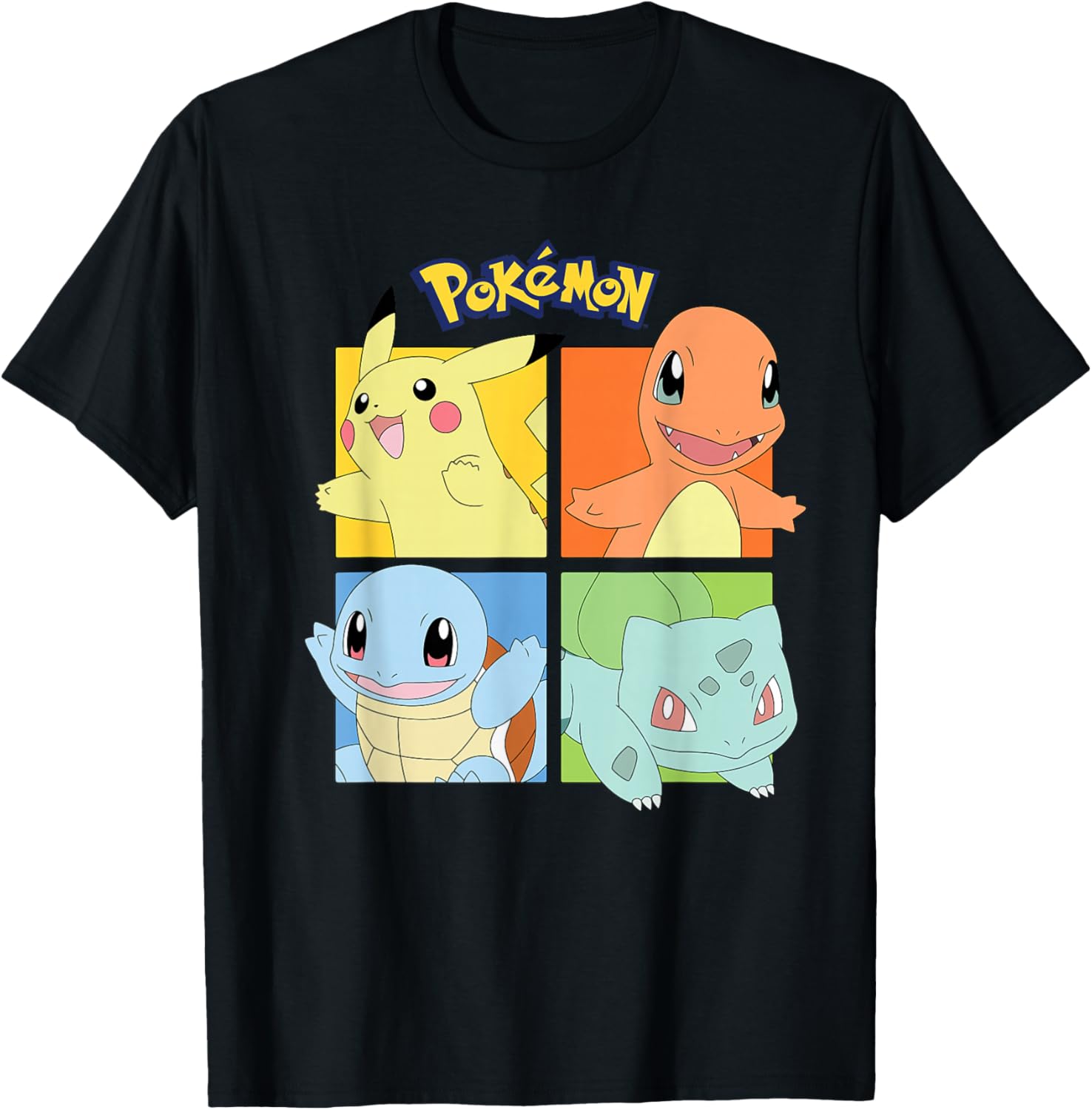 Kanto Region Pokémon T-Shirt Featuring Pikachu Charmander Squirtle Bulbasaur - 3