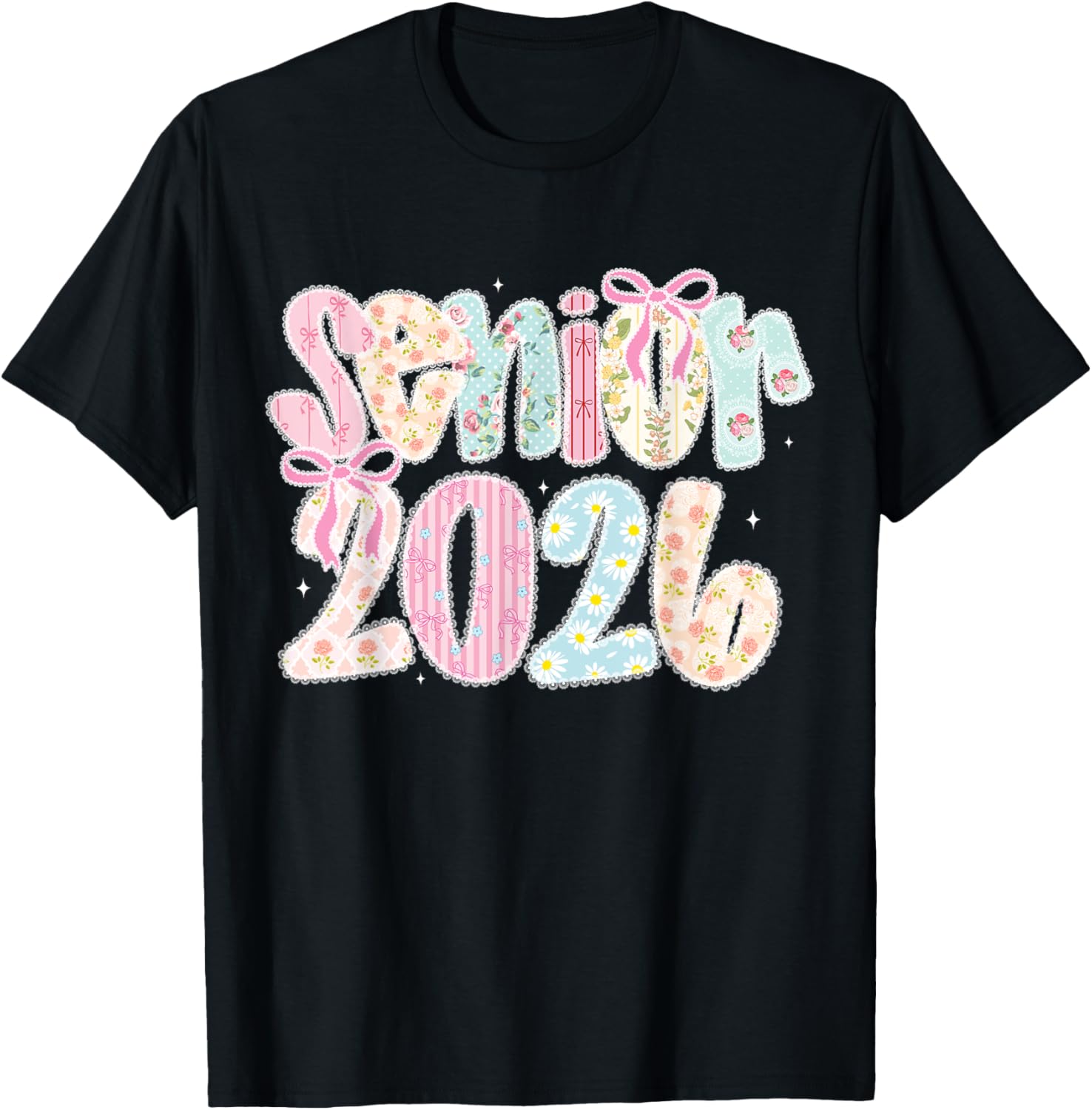 Coquette Lace Floral Pastel Graduation T-Shirt for Senior 2026 - 15