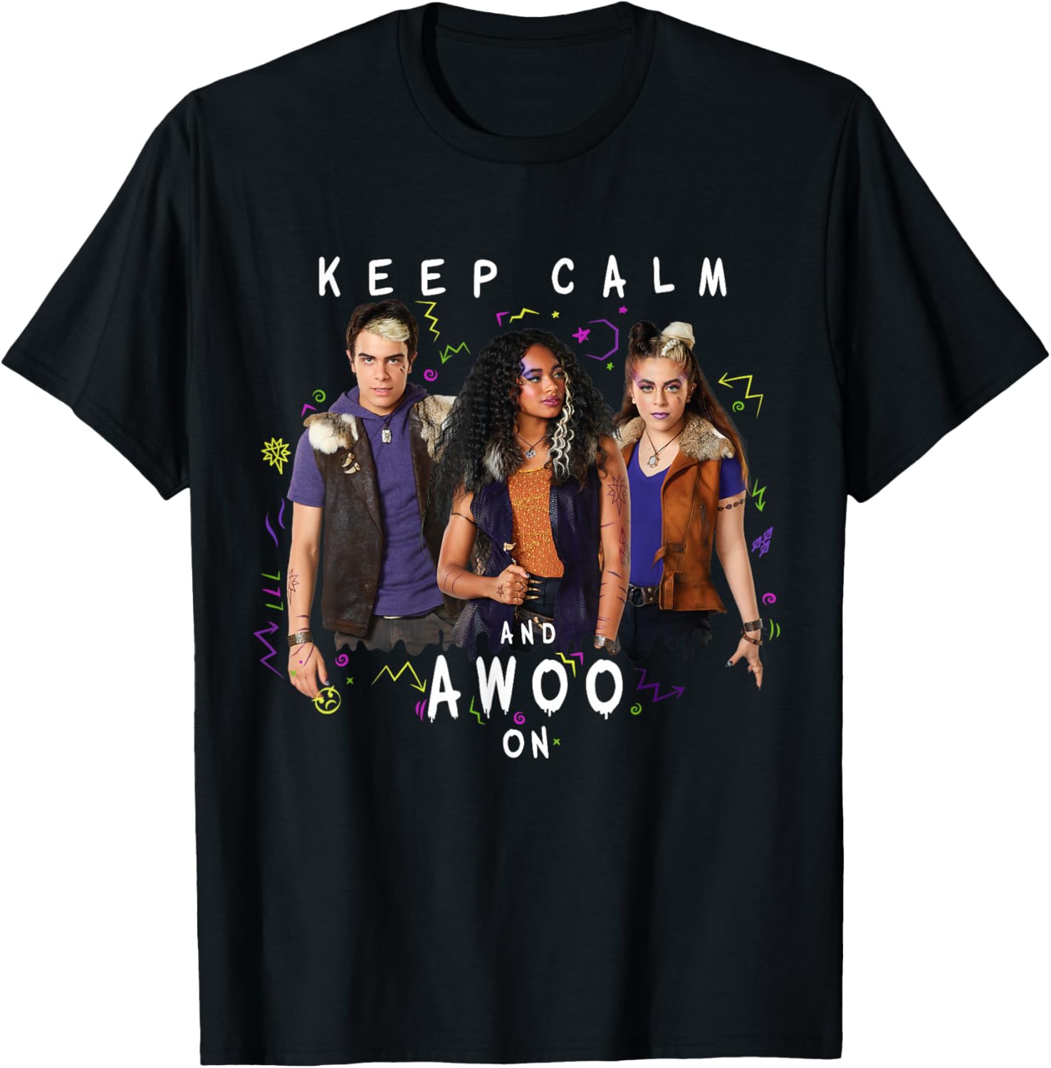 Disney Channel Zombies 2 Keep Calm and Awoo On Fun T-Shirt for Fans - 11