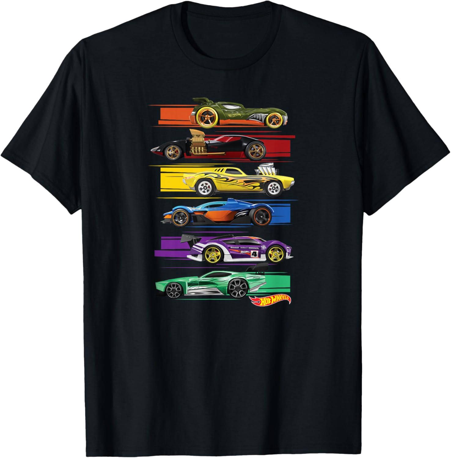 Hot Wheels Multi Car T-Shirt for Kids and Adults - Fun Racing Apparel - 2
