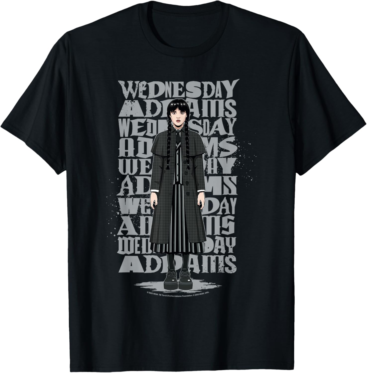 Wednesday Season 2 Full Body Portrait T-Shirt Featuring Wednesday Addams - 1