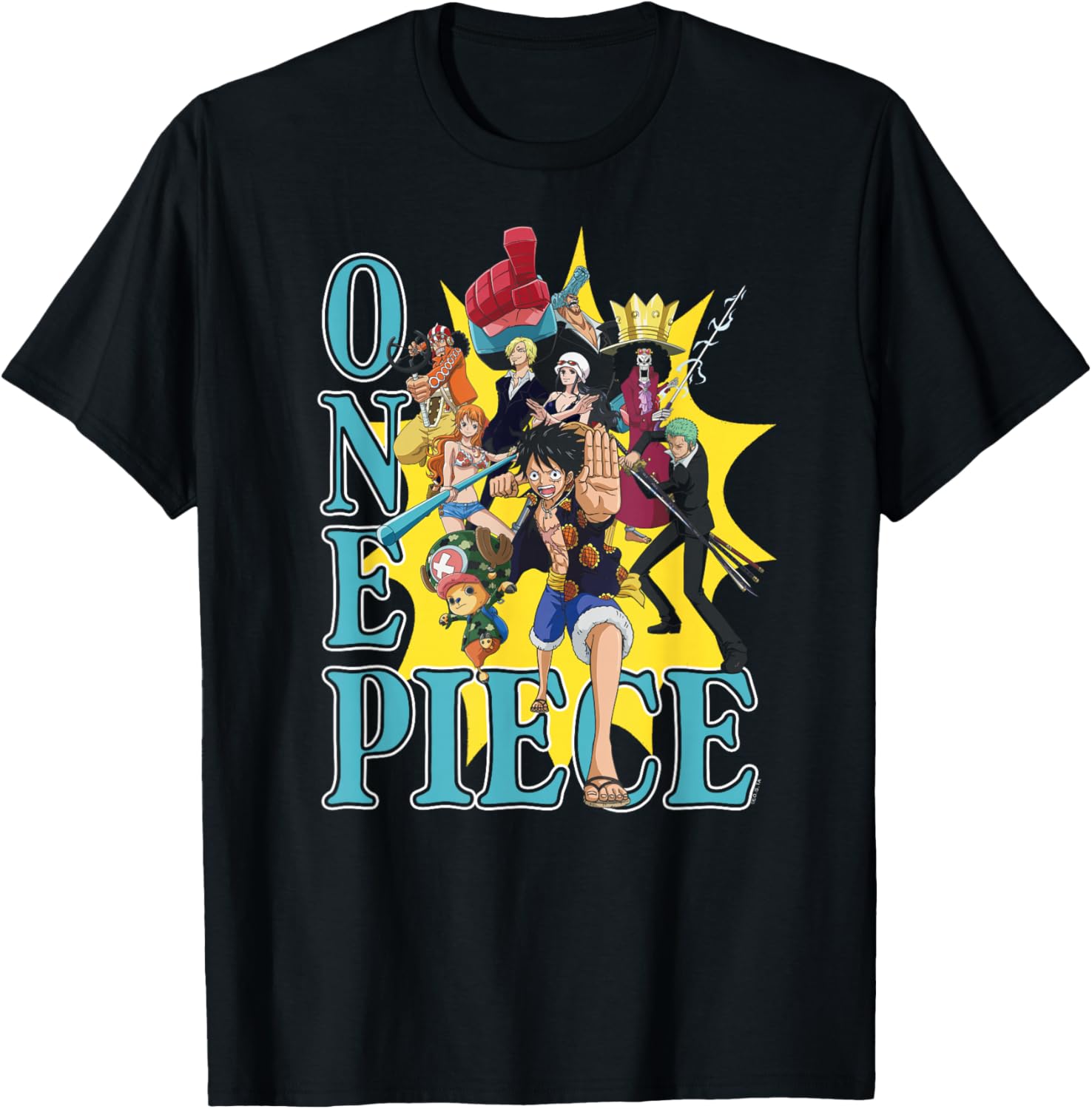 One Piece Anime Character Collage T-Shirt for Fans and Collectors - 1