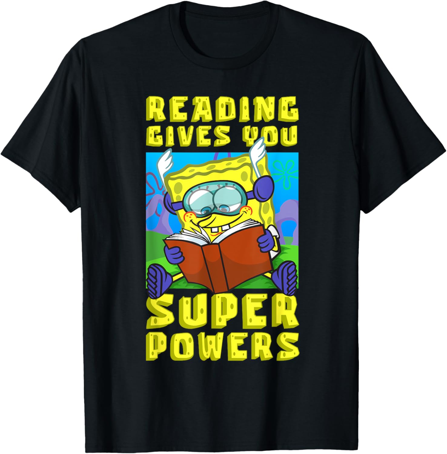 Mademark SpongeBob SquarePants Super Powers Reading T-Shirt for Kids - 8