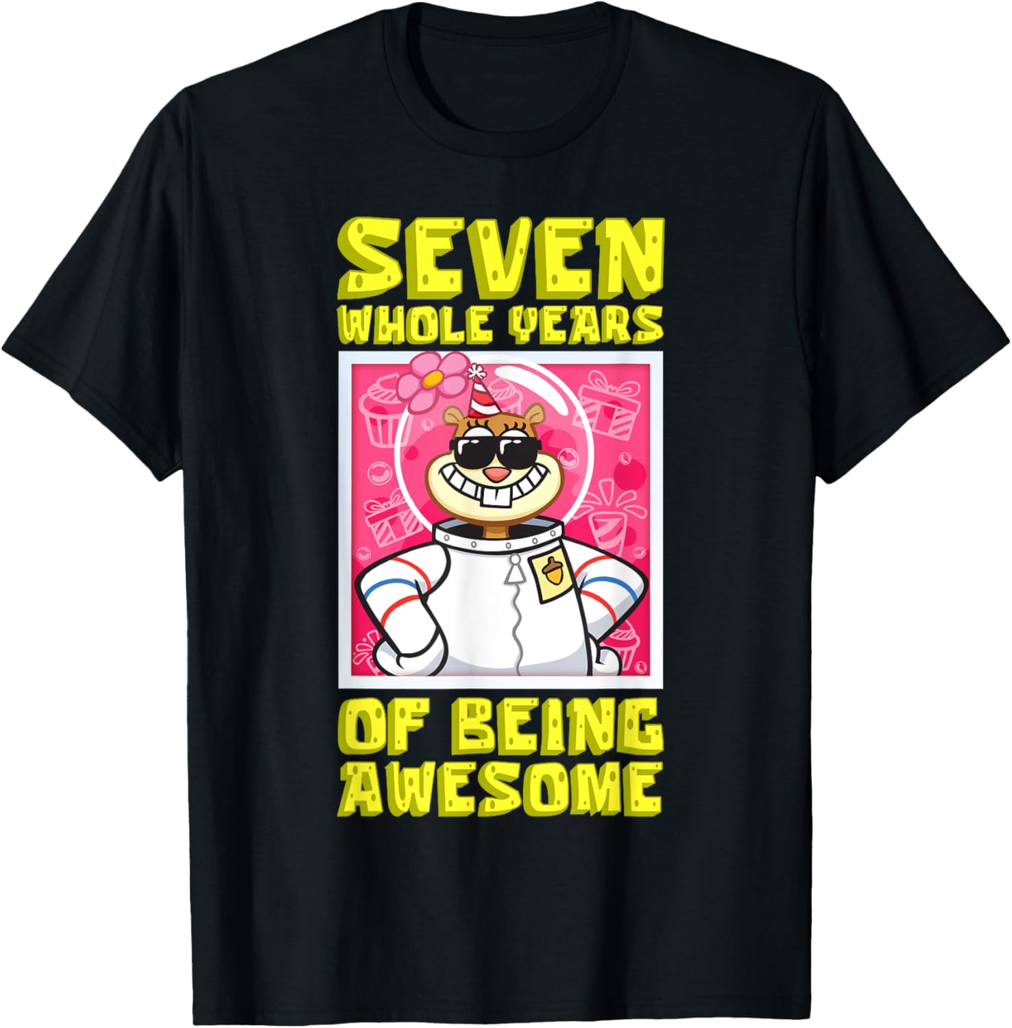 Mademark SpongeBob Sandy 7th Birthday Gift T-Shirt for Girls - 8