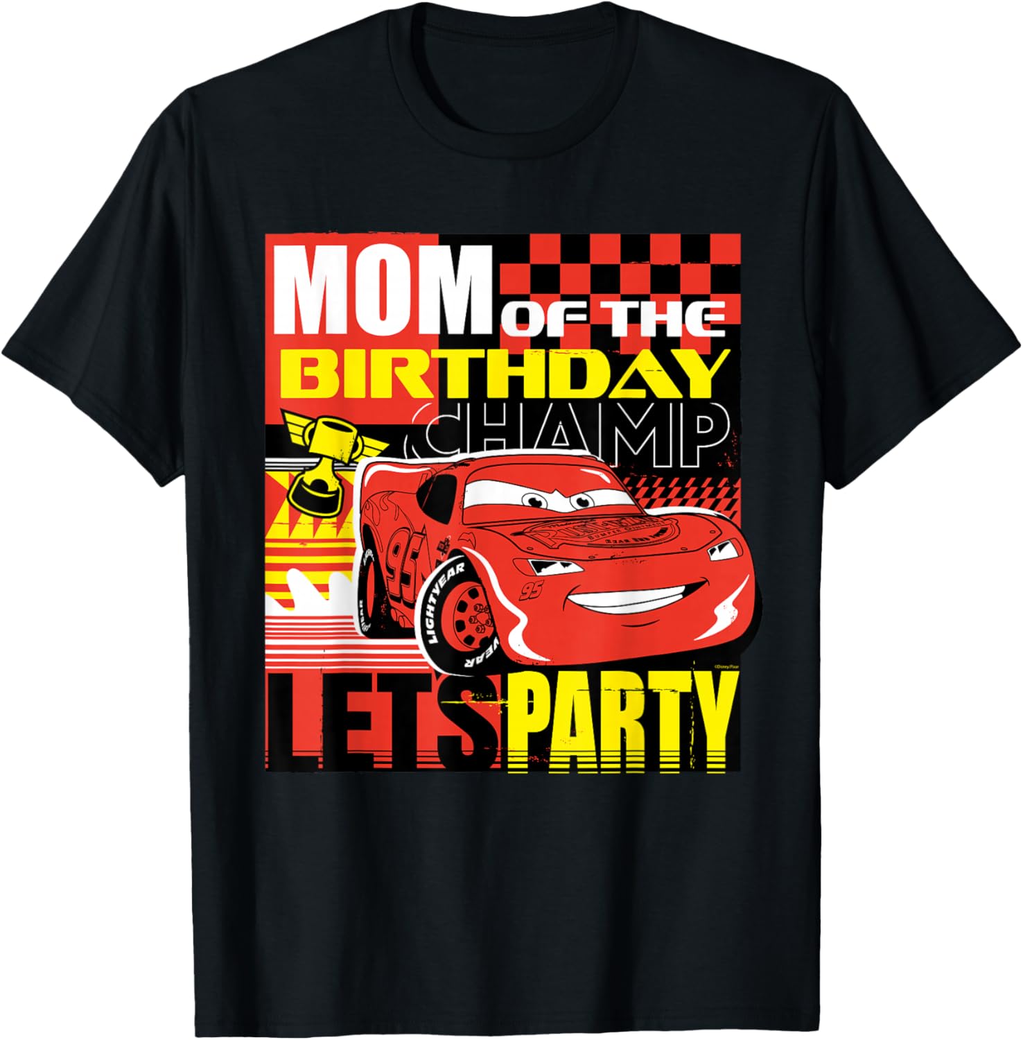 Disney Pixar Cars Mom of the Birthday Champ T-Shirt for Celebrating in Style - 7