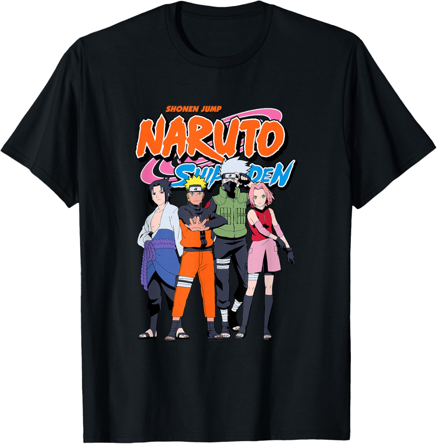 Naruto Shippuden Team 7 T-Shirt with Iconic Naruto Logo for Fans - 4