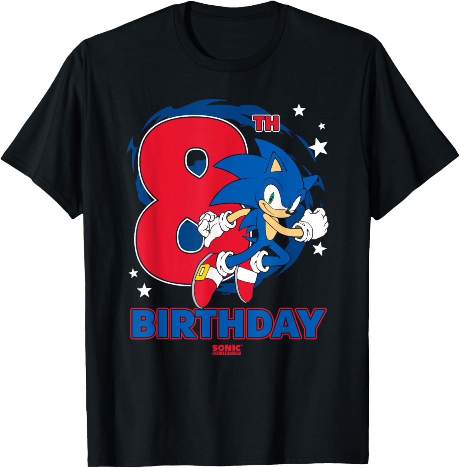 Epic Sonic the Hedgehog 8th Birthday Logo T-Shirt for Kids - 1