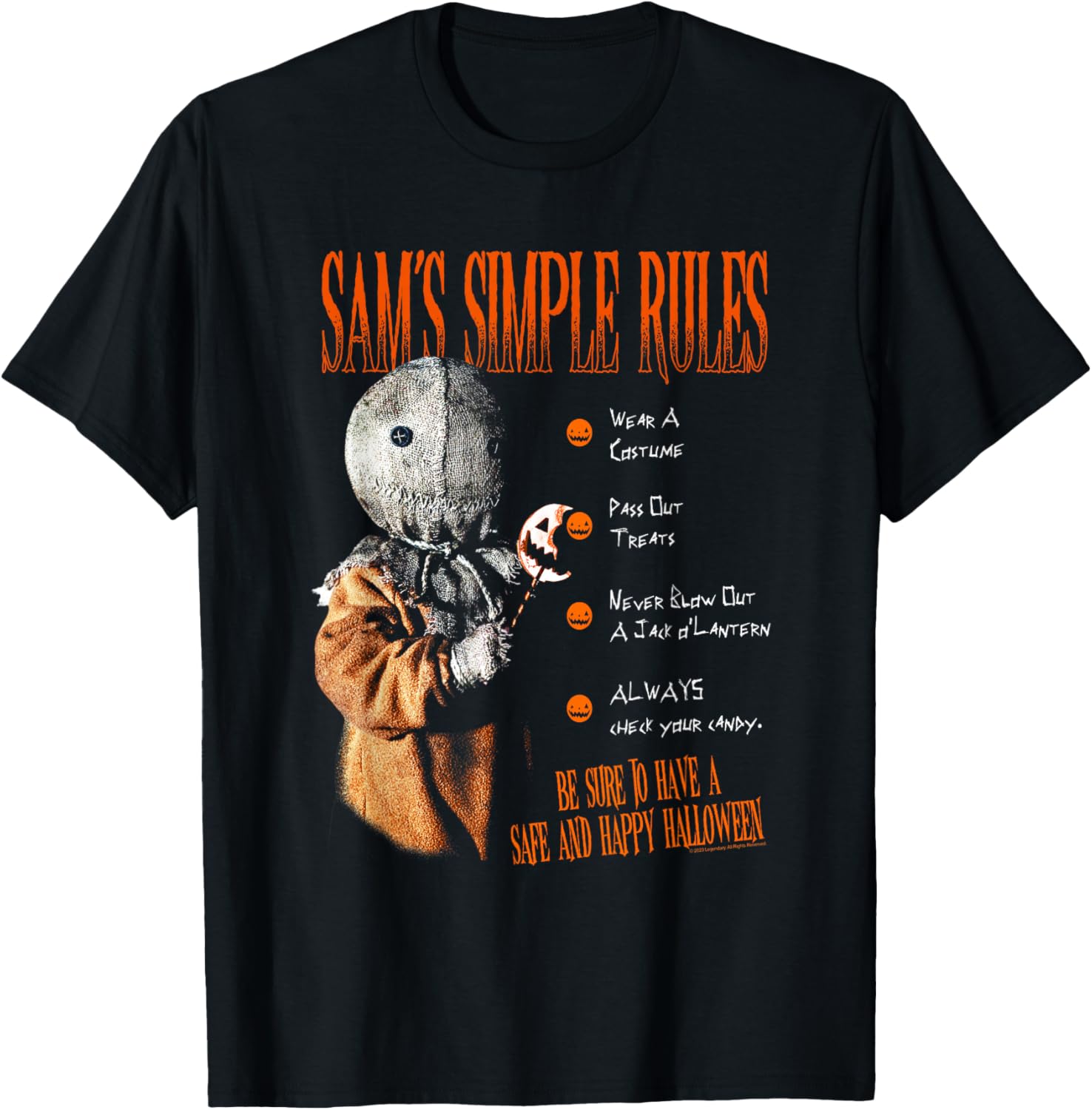 Trick r Treat Sam's Simple Rules T-Shirt for Halloween Fans - 6
