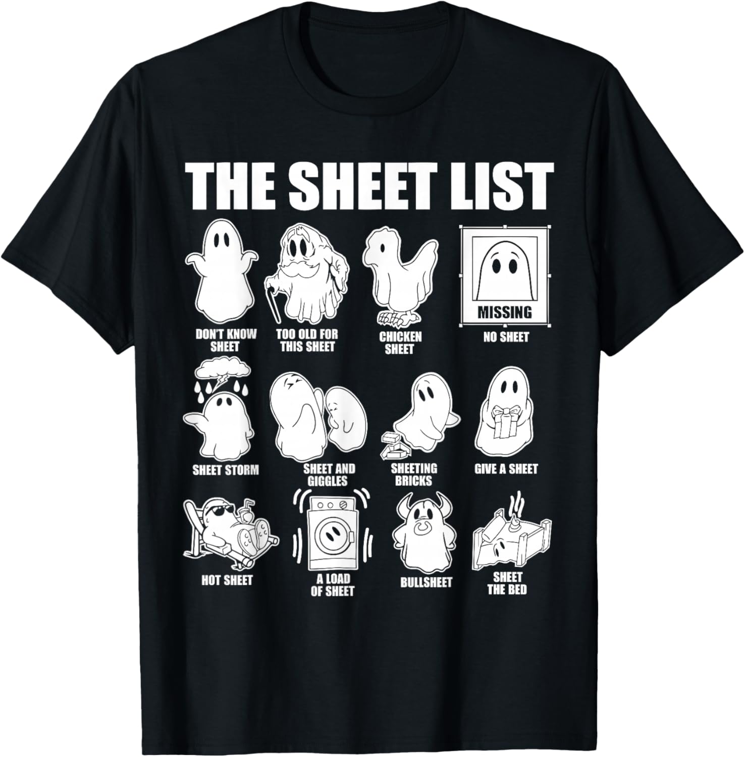Funny Halloween Boo Sheet T-Shirt Perfect for Spooky Celebrations - 1
