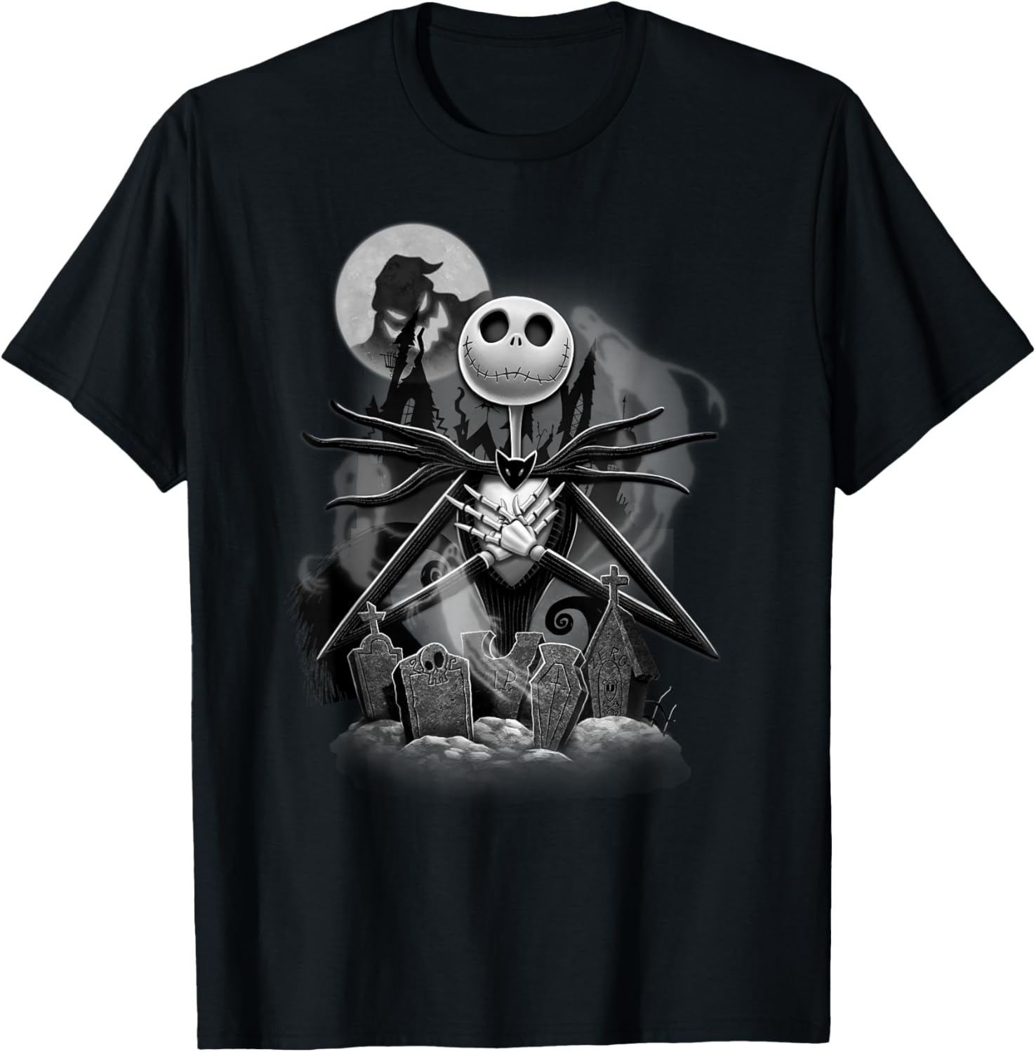 Disney Nightmare Before Christmas Jack Night Scene T-Shirt for Fans - 1
