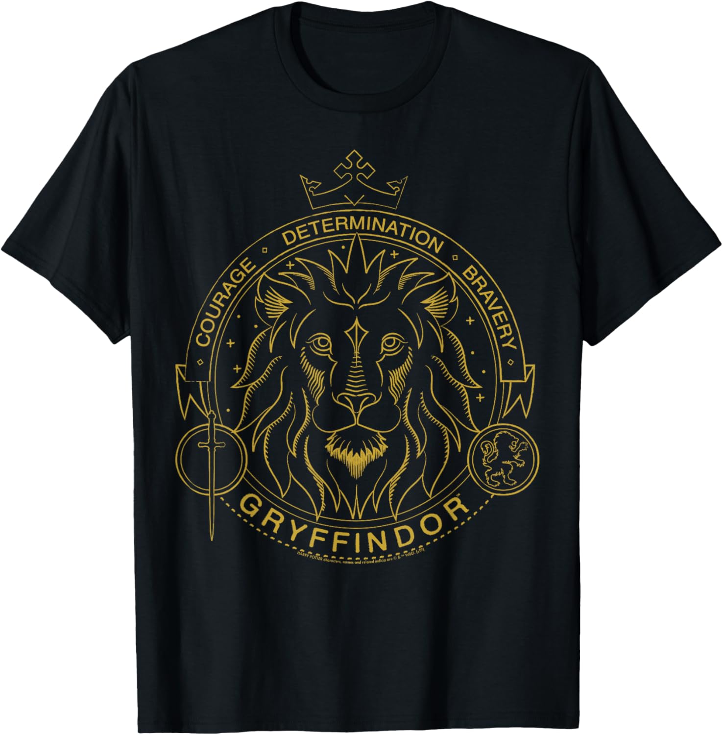 Harry Potter Gryffindor Lion Symbol Line Art T-Shirt for Fans - 7