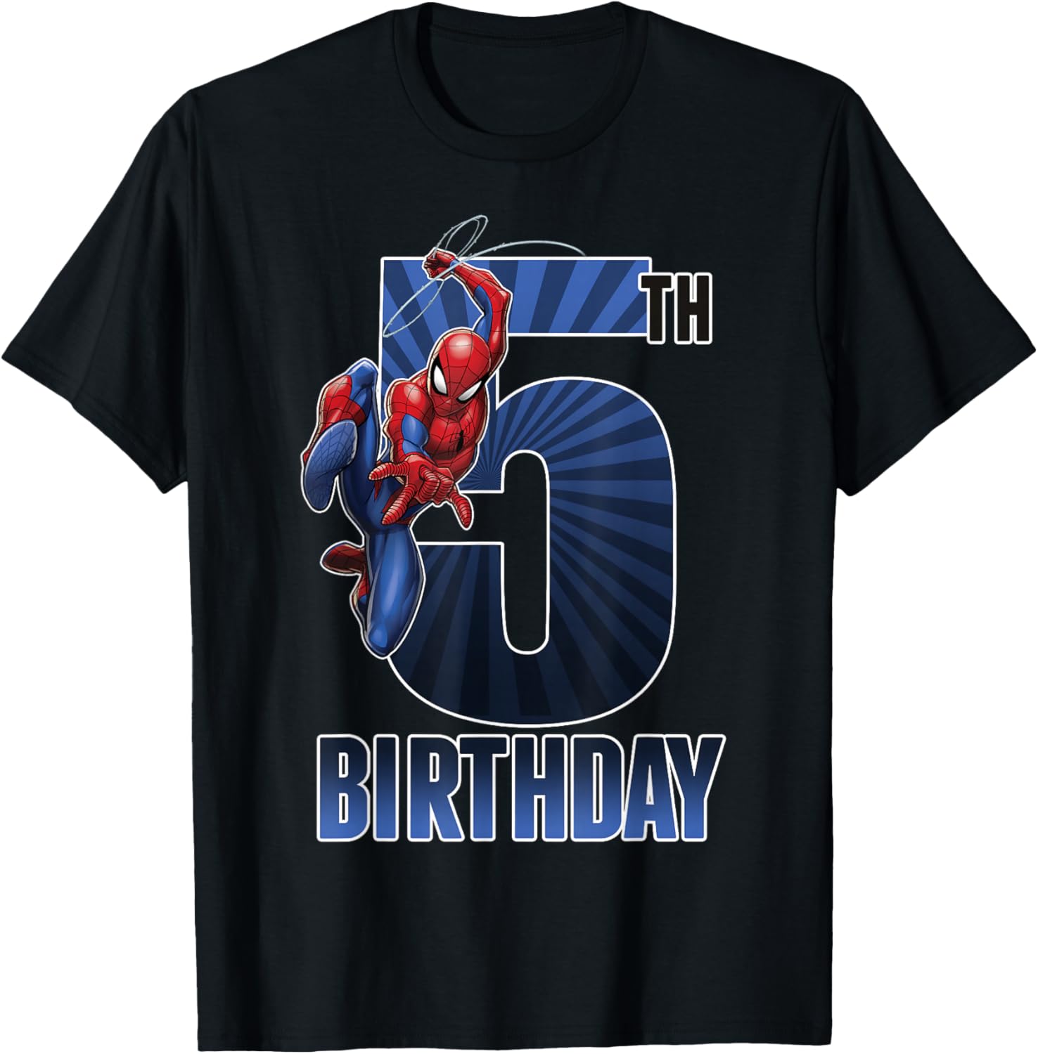 Marvel Spider-Man 5th Birthday Graphic T-Shirt for Kids Fun Party Wear - 4
