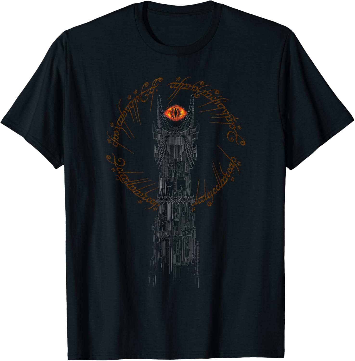 Lord of the Rings Tower of Mordor V-Neck T-Shirt for Men - Black Casual Tee - 8